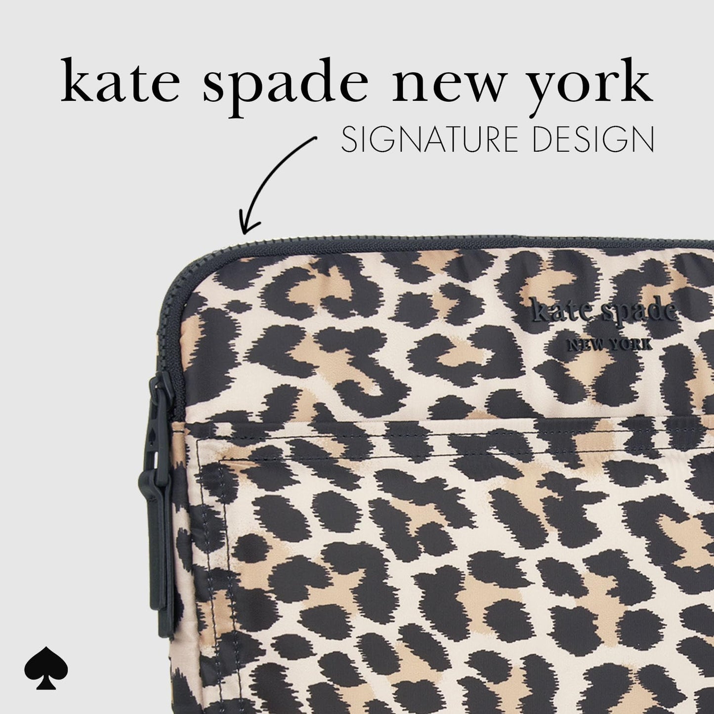 kate spade new york Puffer Laptop Sleeve 14 Inch - Classic Leopard - for 13 to 14 inch MacBook Pro M3 Max/M3/M2/M2/M1 Max/M1 Pro