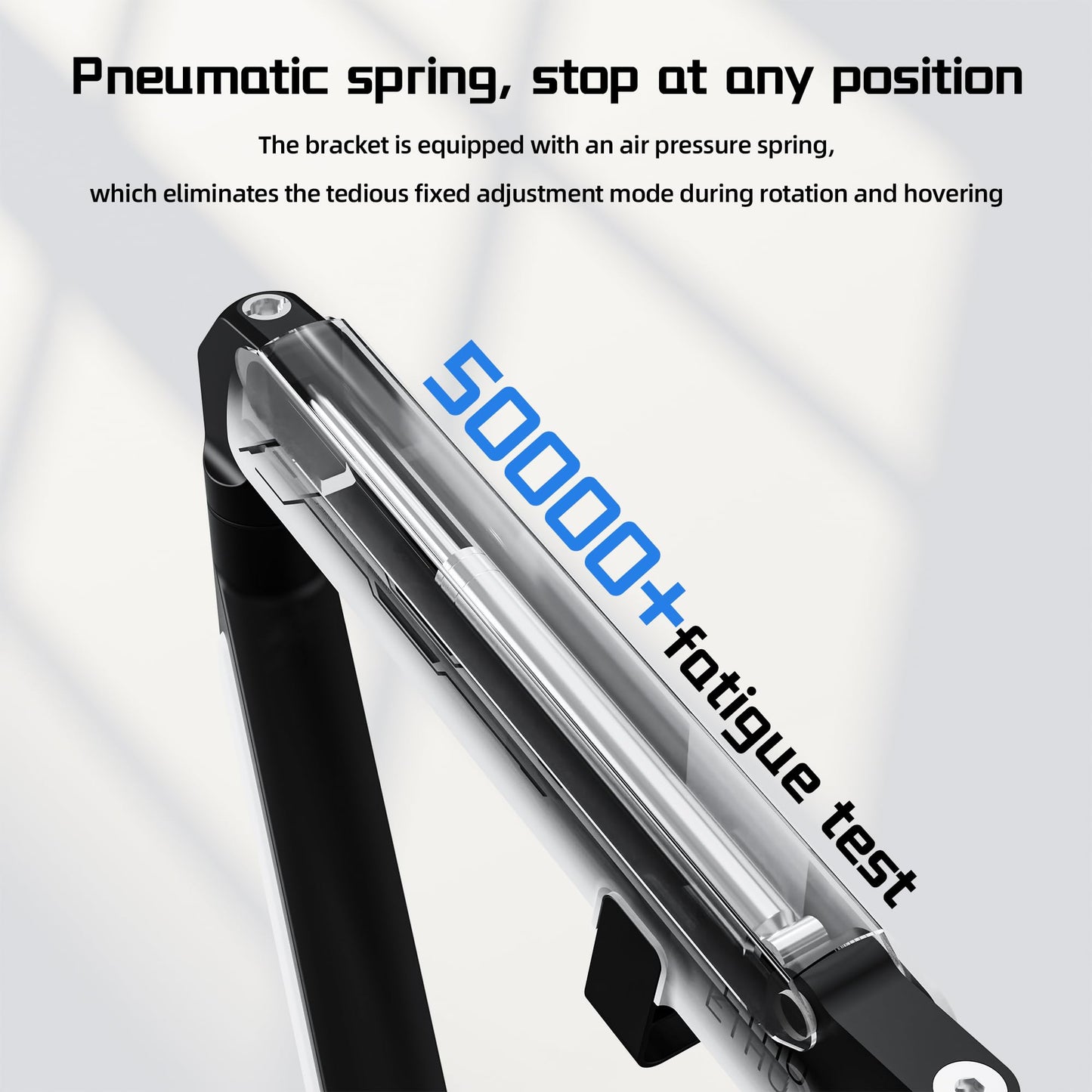 ETHU Premium Single Monitor Arm, Heavy Duty Monitor Mount with Gas Spring, VESA Monitor Arm for 17-40 inch Screens up to 30.8lbs, Full Motion Adjustable Monitor Stand for Office & Home, Black & White