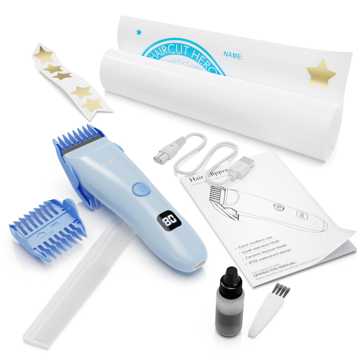 CALMING CLIPPER® - The Silent, Gentle Haircutting Kit for Children with Autism and Sensory Sensitivity - Includes Barber Cape (HAIRCUT HERO PROGRAM)