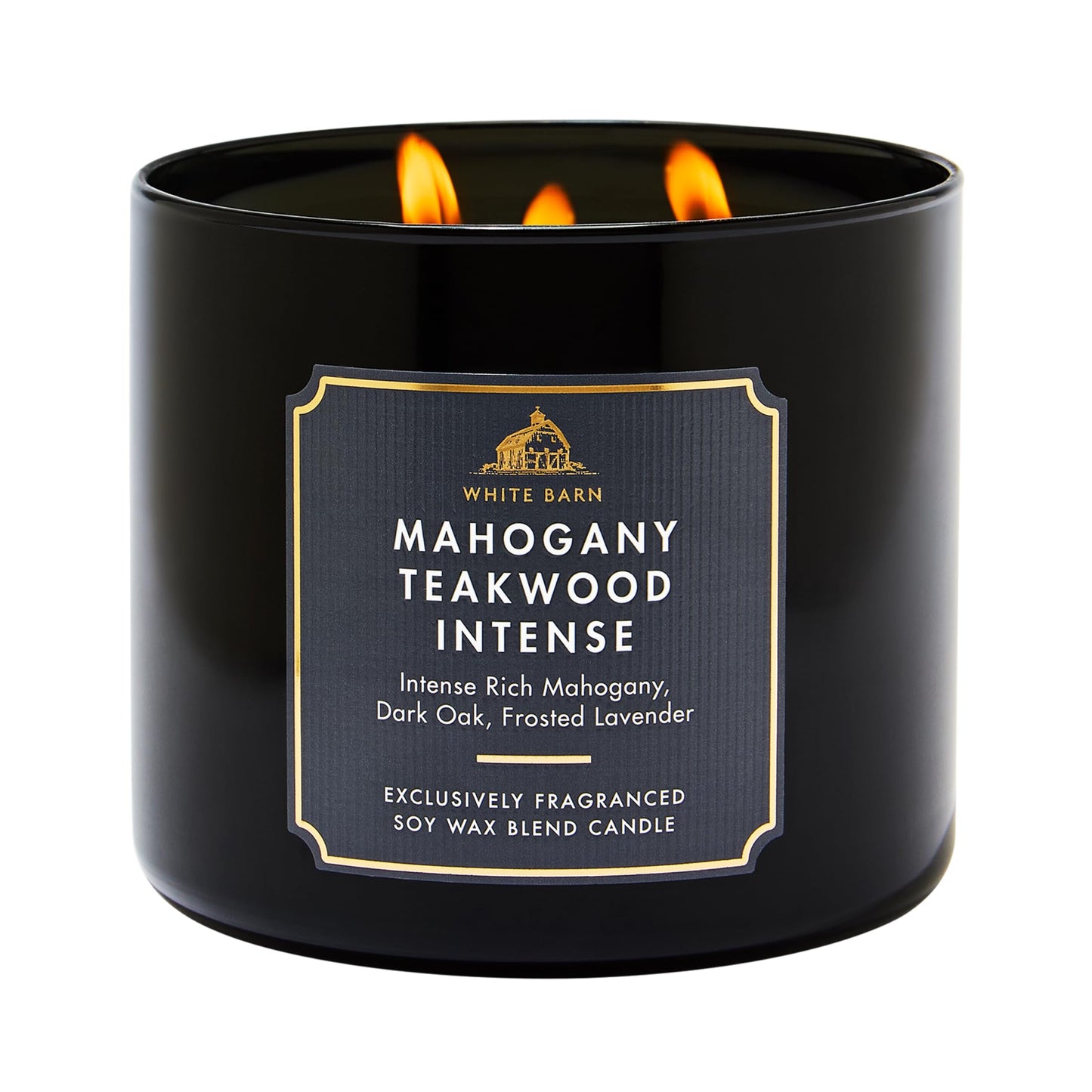 Bath & Body Works White Barn 3-Wick Candle in Mahogany Teakwood High Intensity, Scented