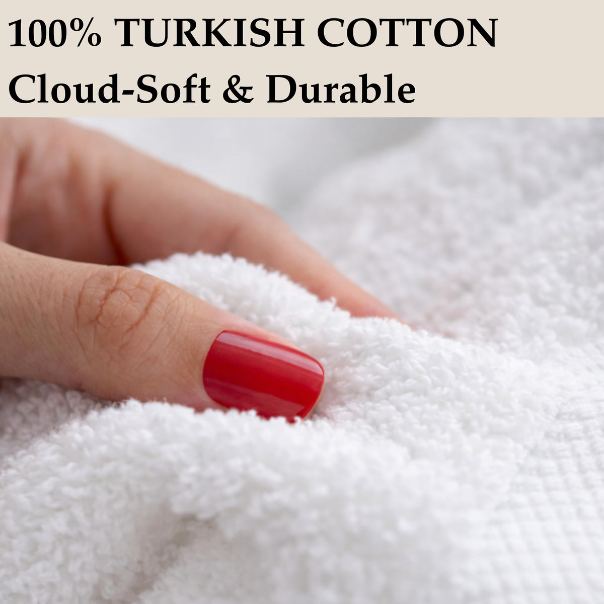 Harbour Loom White Hand Towels for Bathroom - 6 Pack 16x28 - Turkish Cotton - Oeko-TEX Certified Soft Absorbent & Skin-Safe - Luxury Hotel & Spa Quality for Gym & Home Use