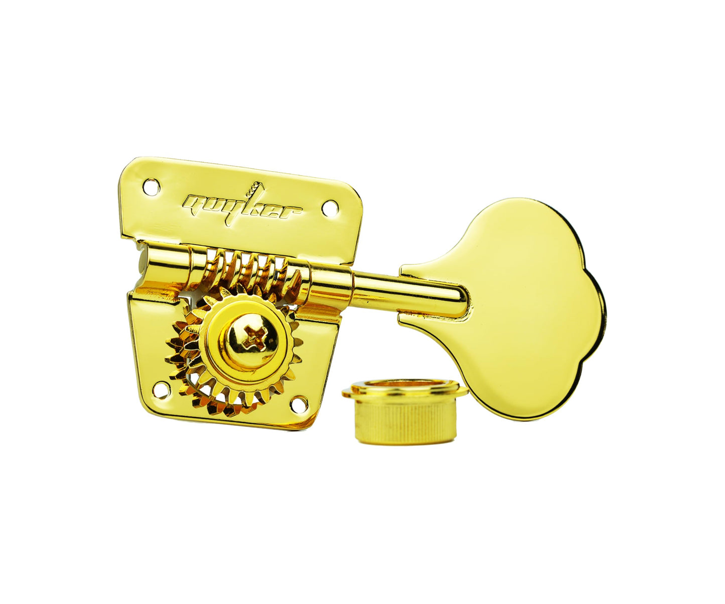 Guyker Bass Tuners (2R + 2L) - 1:20 Ratio Open Gear Tuning Key Pegs Machine Head Replacement for Electric Jazz Guitar Bass or Precision Instruments - GK530 Gold