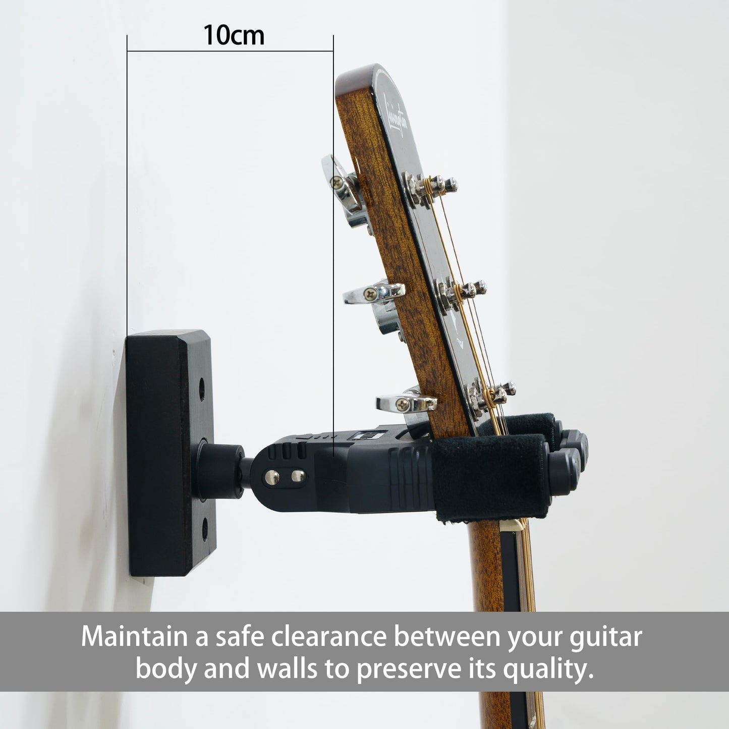 Sondery Guitar Wall Mount Hanger, Auto Lock and Adjustable Hook Holder for Acoustic and Electric Guitar, Ukulele, Bass, Banjo and Mandolin