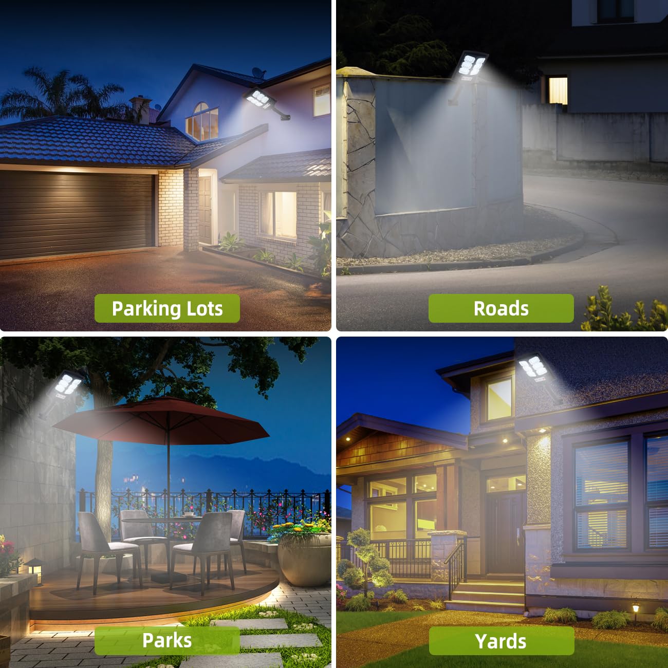 Solar Street Lights Outdoor, Solar Flood Light Outside Waterproof, 8500K Motion Sensor Parking Lighting Dusk to Dawn with Remote Control Security Lamp for Yard Patio