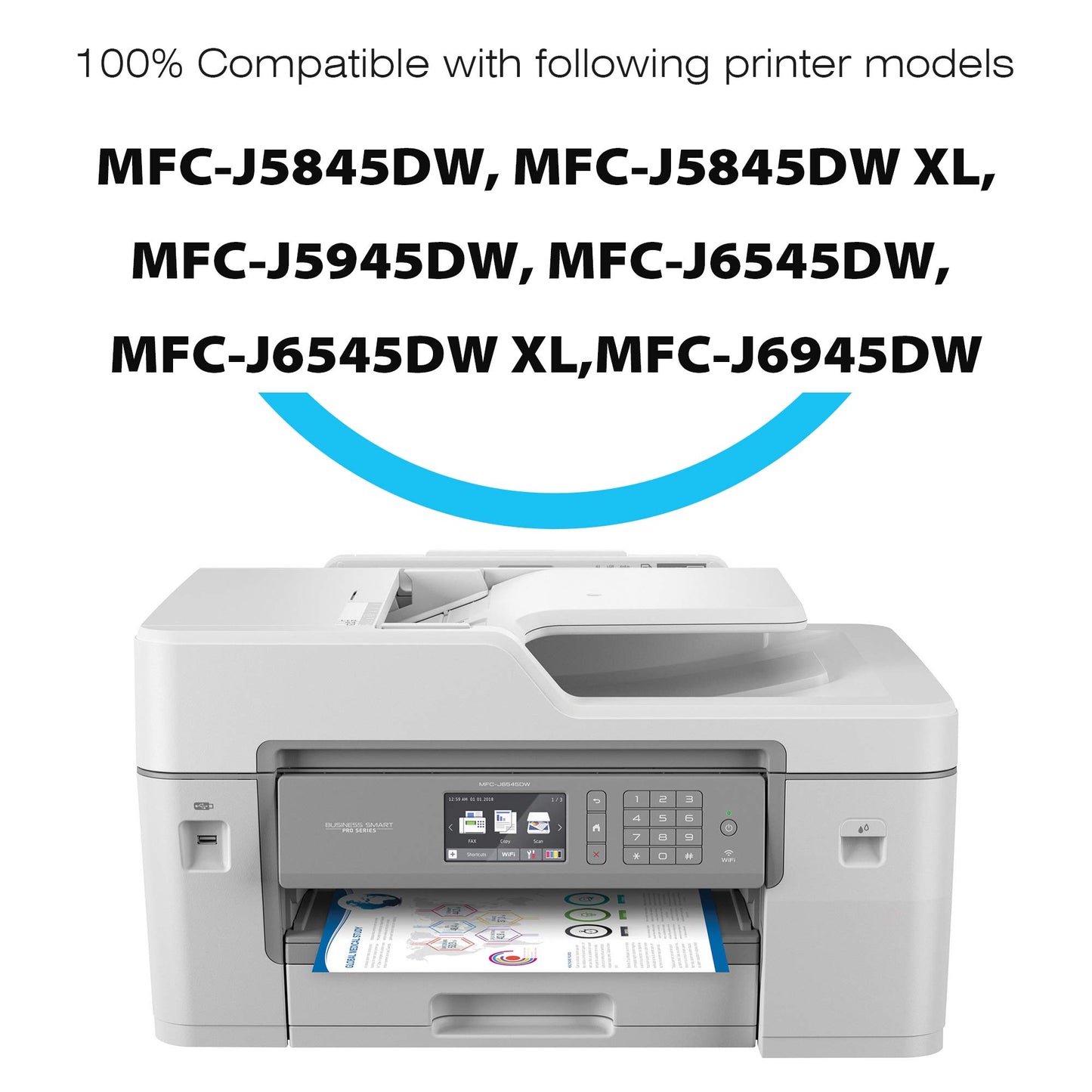 Compatible LC3037 LC3037XXL Black Ink Cartridges Replacement High Yield for MFC-J5845DW MFC-J5845DW XL MFC-J5945DW MFC-J6545DW MFC-J6945DW Printer, 2 Pack LC3037BK Ink Tank