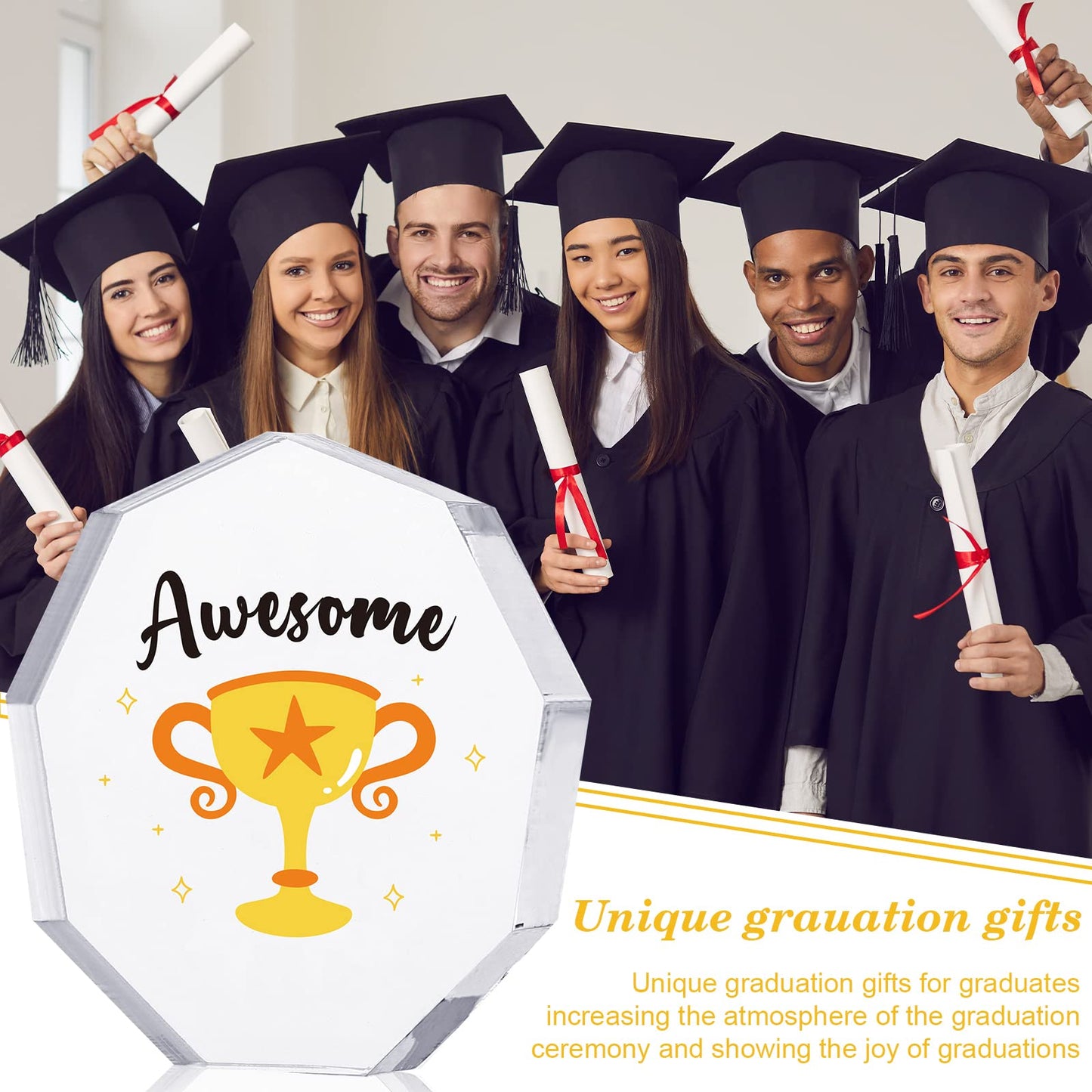 Janmercy 24 Pcs Appreciation Acrylic Awards Graduation Mini Trophies Bulk for Students End of Year Classroom Prizes Thank You Gifts for Graduation Party Office Team Volunteer Appreciation (Medal)