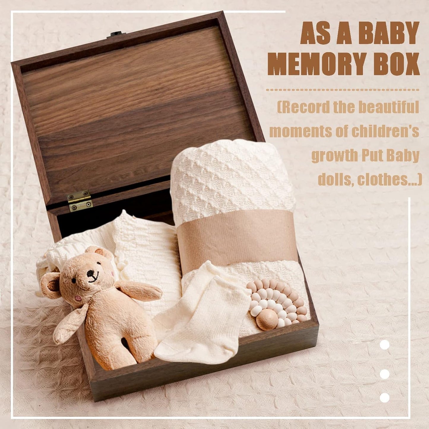 Wiaee Heart Laser Cut Wood Keepsake Box, Memory Box for Keepsakes Large, Wooden Storage Box with Hinged Lid Valentines Day Gifts for Him/Her, Anniversary, Wedding, Memory, Baby Shower Wooden box