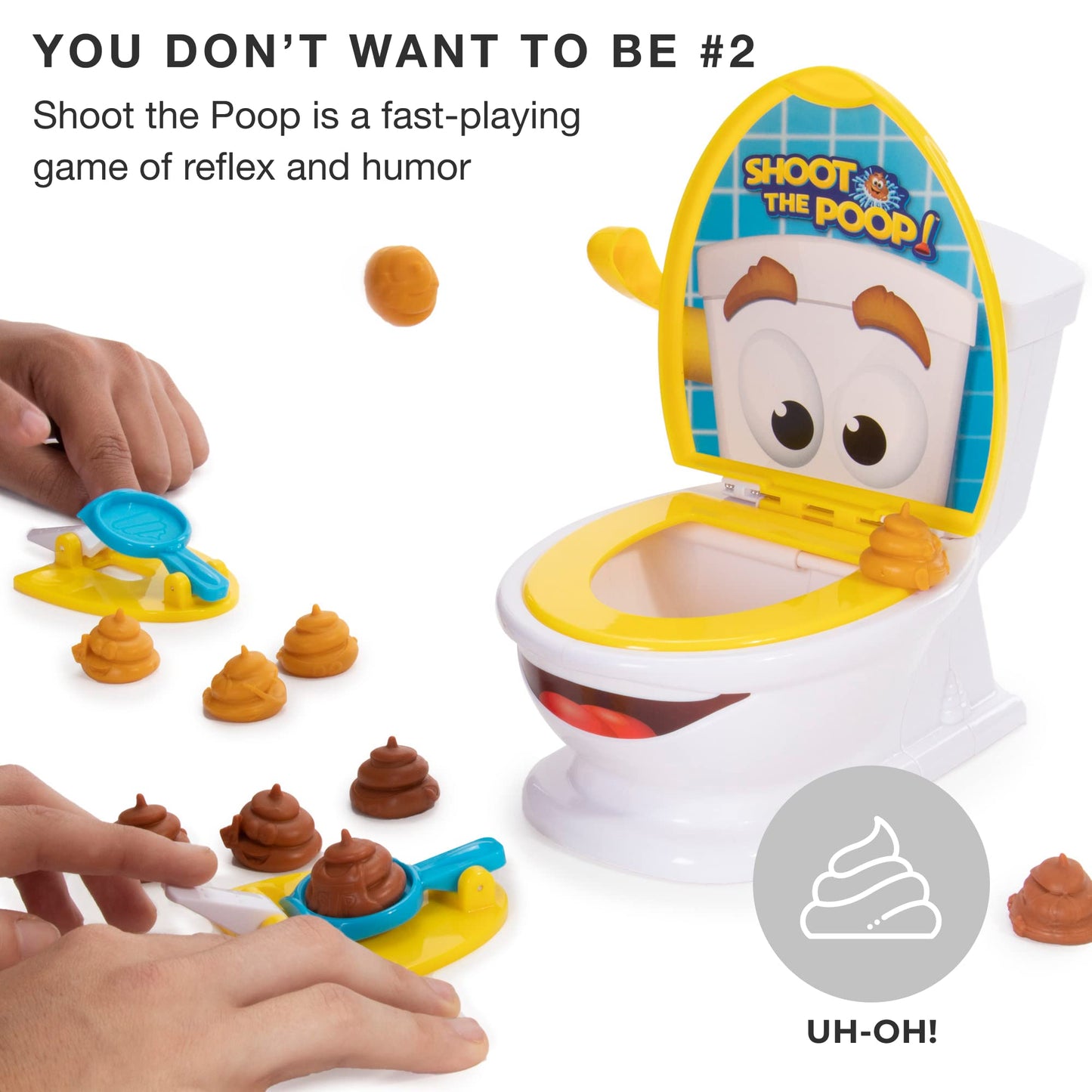 Brybelly Shoot The Poop – The Original Talking Toilet Game for Kids & Families – Funny Fast-Action Poop-Launching Game with Sounds & Silly Humor for Ages 4+