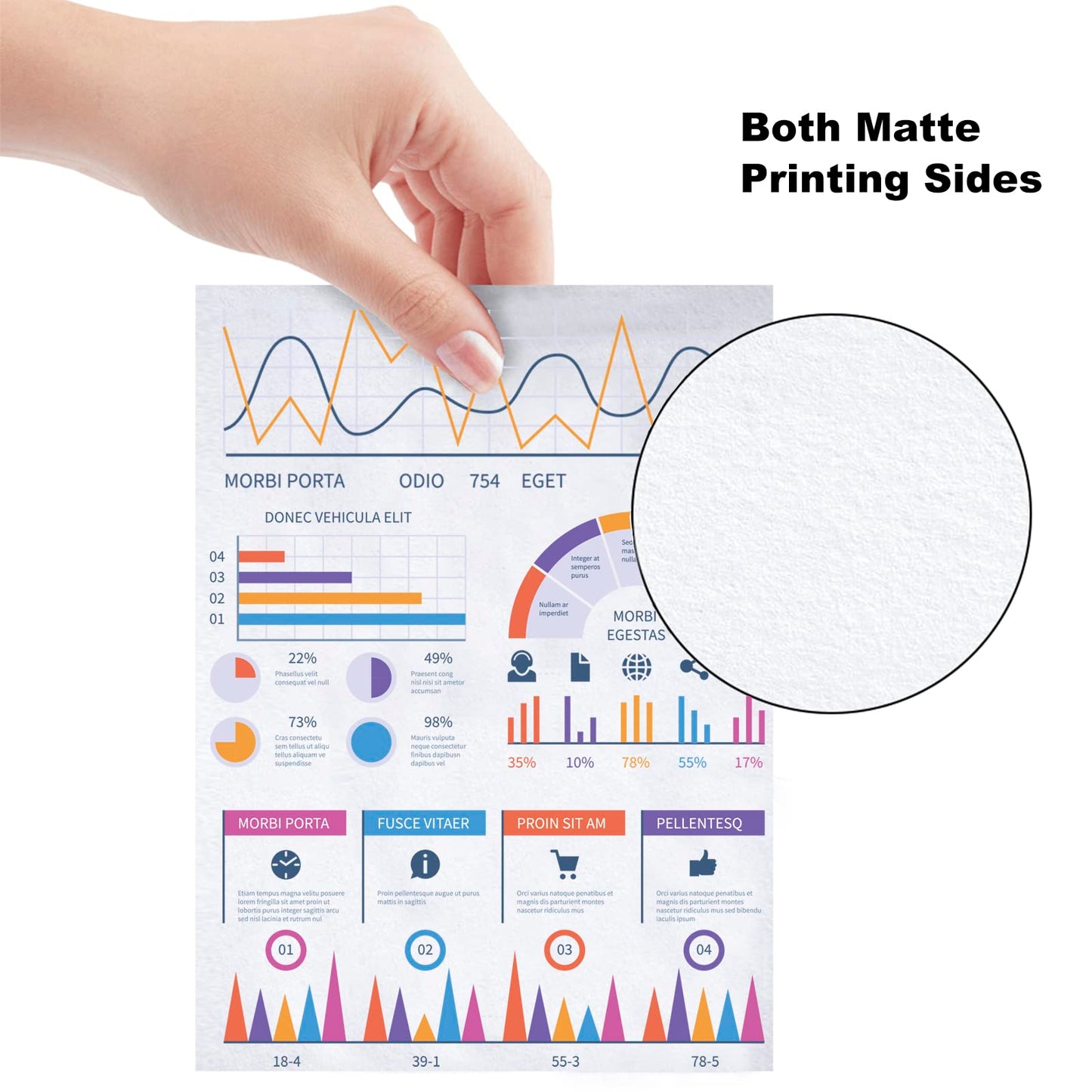 Uinkit Thin Presentation Pape Matte Double Sided 100 Sheets 11x17 130Gsm 6.5 Mil A3 Size for Dye Inkjet Printer A103