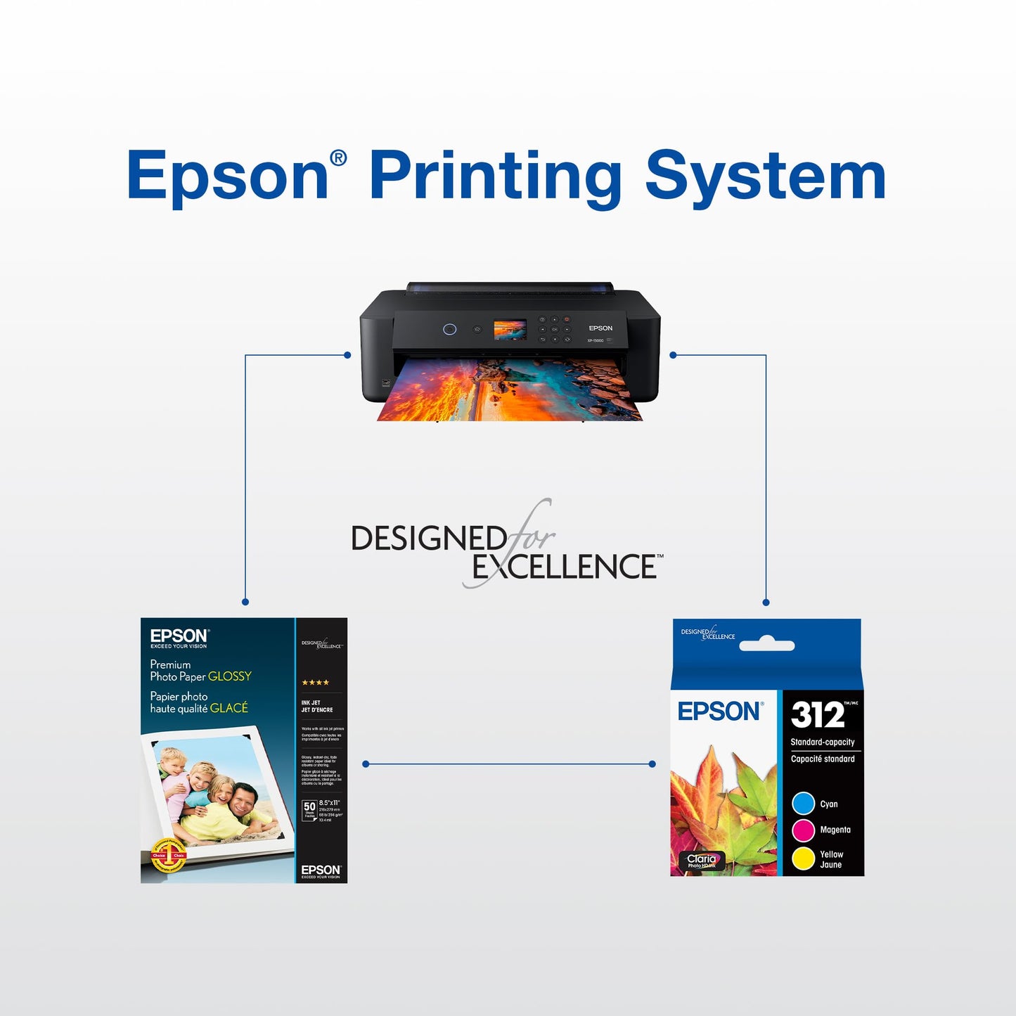 EPSON 312 Claria Photo HD Ink High Capacity Black Cartridge (T312XL120-S) Works with Expression XP-8500, 8600, 8700, 15000