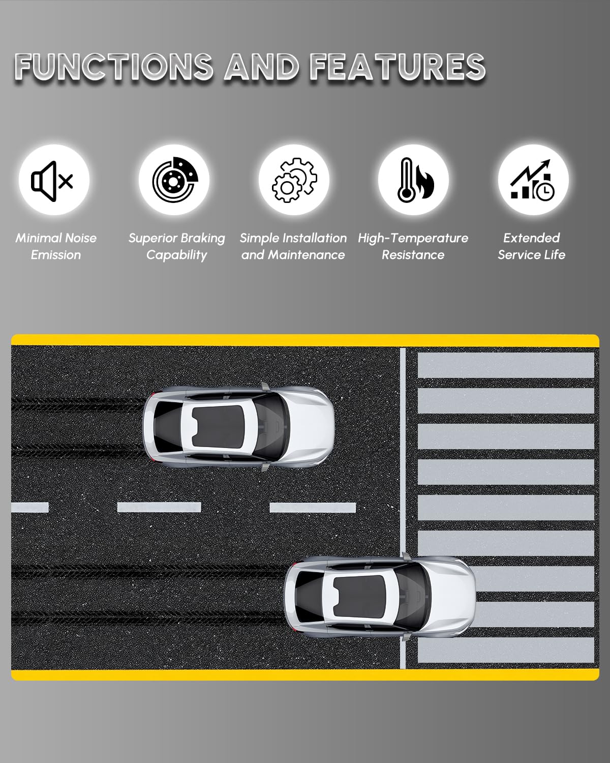 KESBOU Carbon Fibre Front Brake Pad Compatible With 2007-2009 Chrysler Aspen, 2005-2011 Dodge Dakota, 2006-2018 Ram 1500, 2019-2023 Ram 1500 Classic 2006-2009 Raider