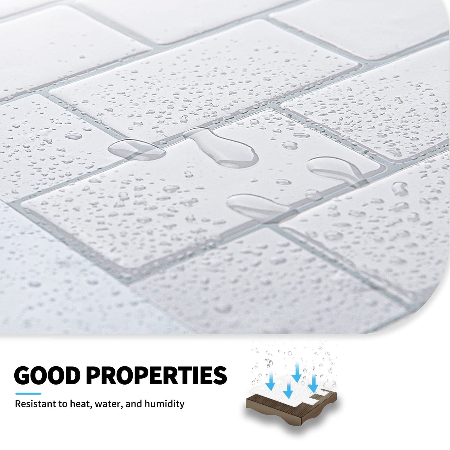 Art3d 10-Sheets Peel and Stick Tile Backsplash - 12"x12" PremiumAnti Mold Kitchen Backsplash Peel and Stick Tile, Bright White