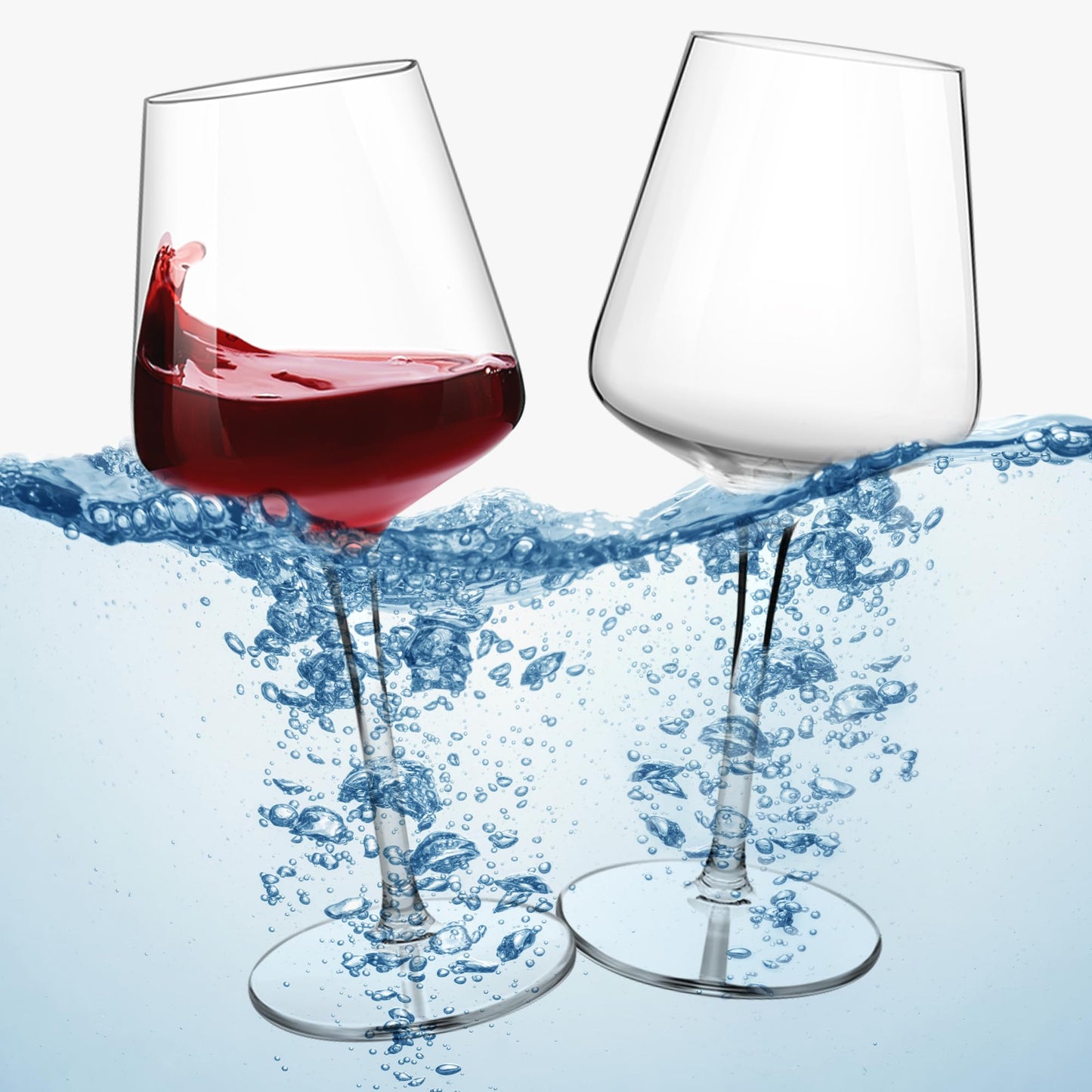 MICHLEY Floating Wine Glasses for Pool, Modern Red Wine Glasses Set of 6(15oz), Reusable Tritan Plastic Goblet,Shatterproof White Wine Cups for Outdoor