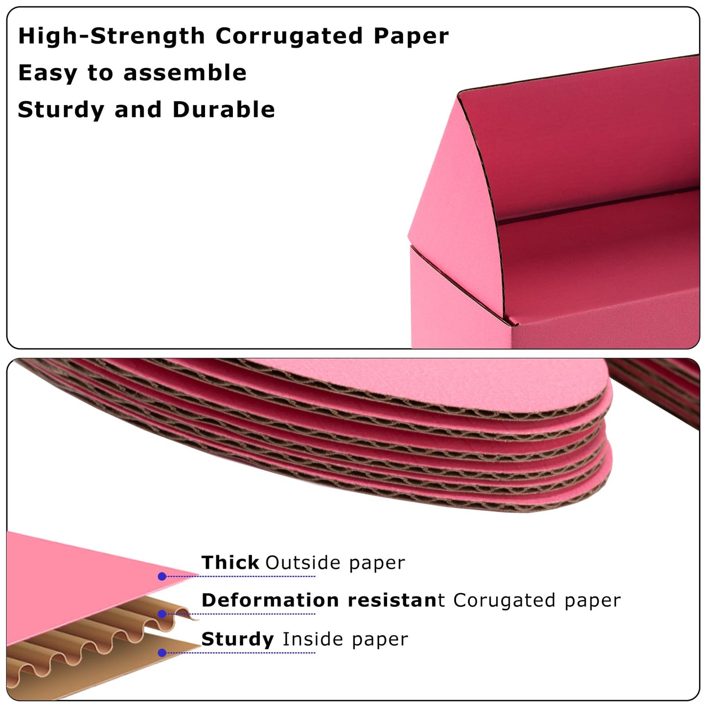 Yidomto 6x6x3 Pink Small Shipping Boxes - 25 Pack Corrugated Cardboard Mailer Boxes for Packaging, Mailing, Gift Giving | Sturdy, Recyclable, Perfect for Small Business Supplies, Ecommerce