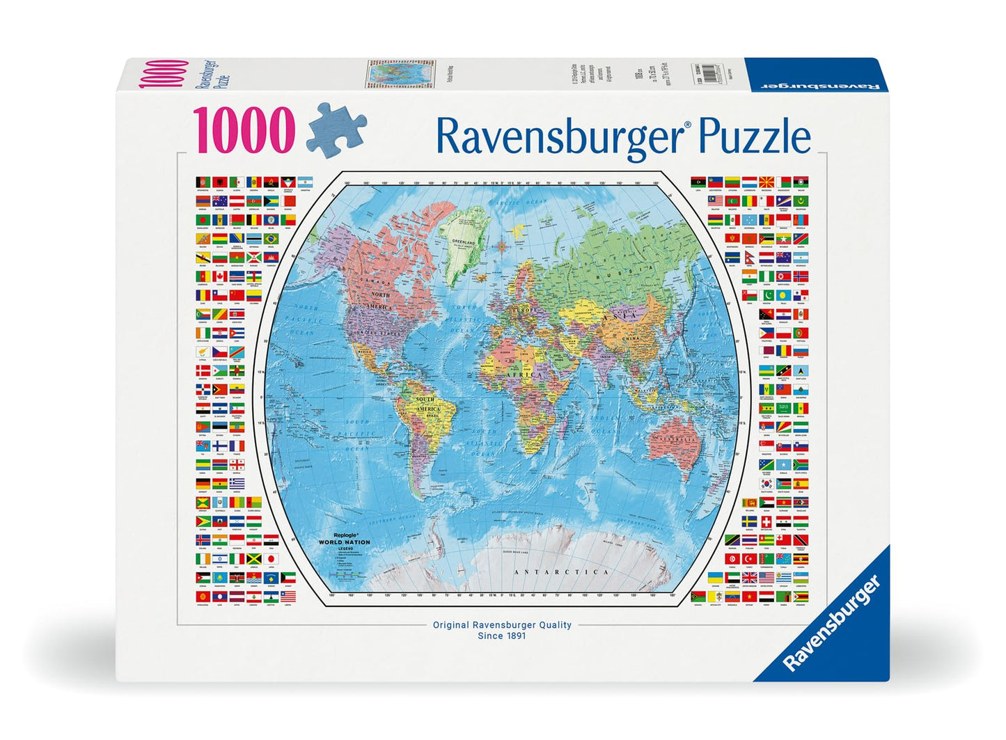 Ravensburger Political World Map 1000 Piece Jigsaw Puzzle for Adults - 12000664 - Handcrafted Tooling, Made in Germany, Every Piece Fits Together Perfectly