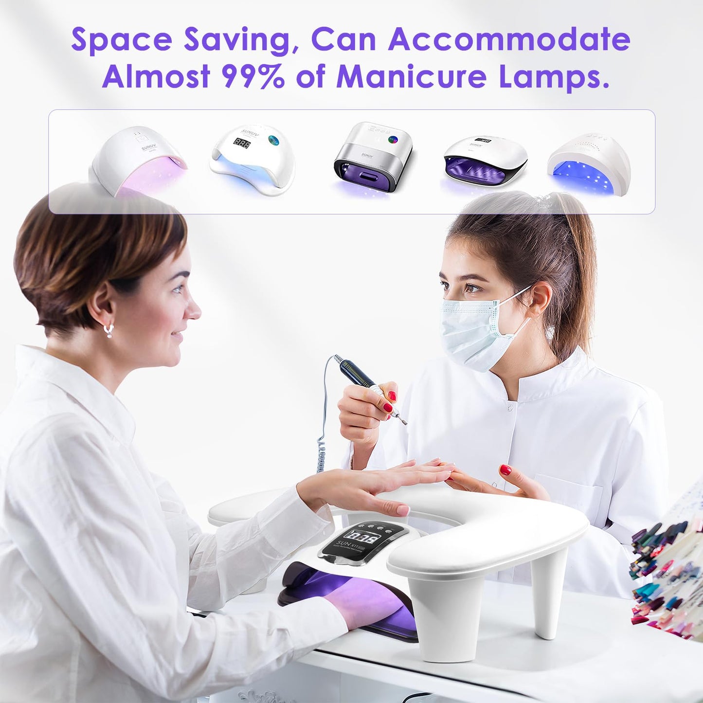 Arm Rest for Nails Tech: U-Shaped Manicure Nail Arm Rest Stand Big White Armrest Microfiber PU Leather Hand Rest Pillow for Acrylic Nail Cushion