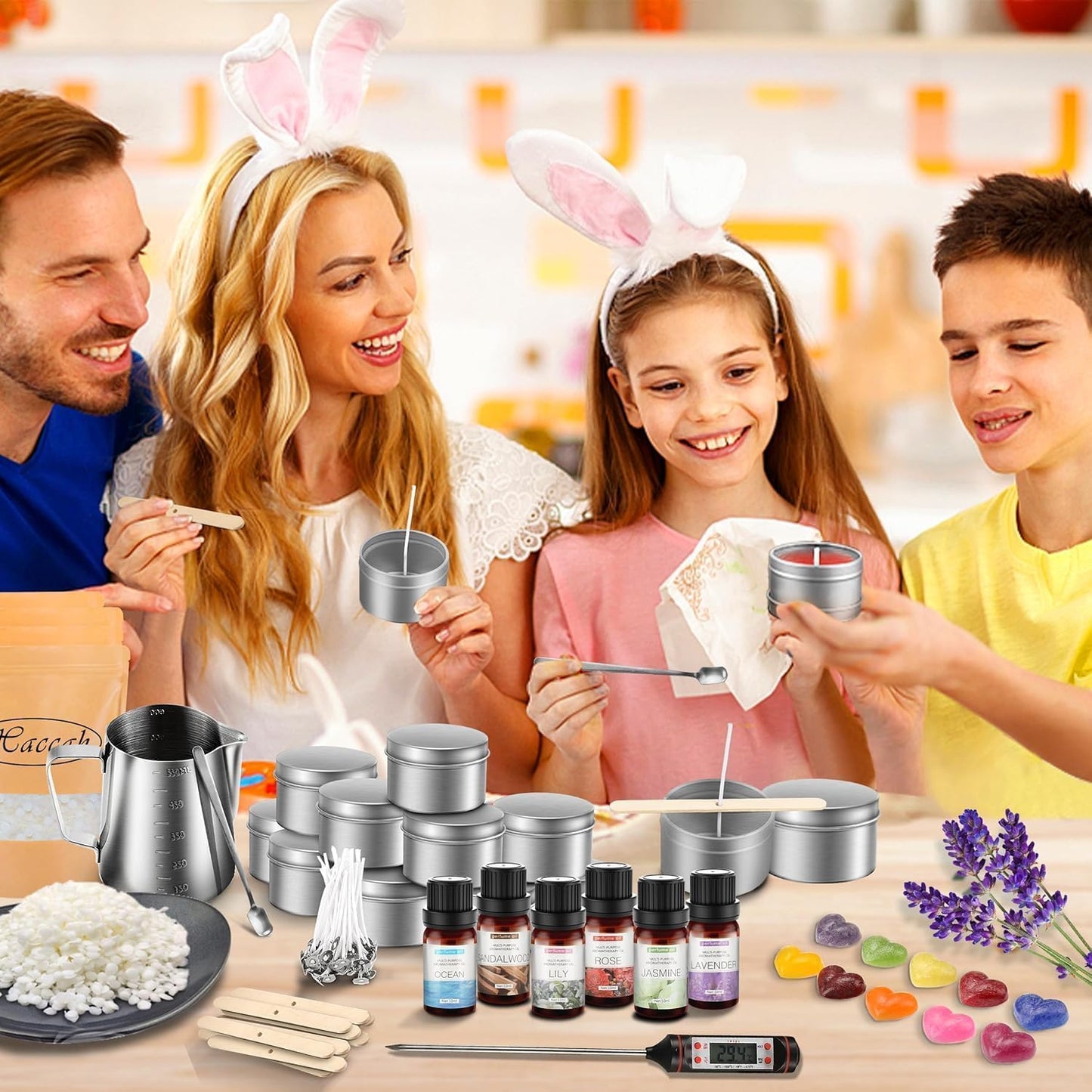 Complete Candle Making Kit,Candle Making Supplies,DIY Arts and Crafts Kits for Adults,Beginners Including Wax, Wicks, 6 Kinds of Scents,Dyes,Melting Pot,Candle tins