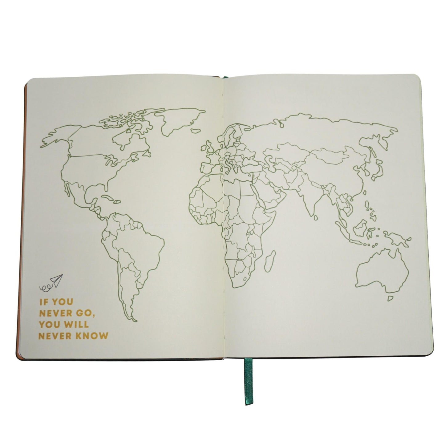 My Way Up Guided Travel Journal with Weekly Pockets for Memorabilia and Journaling Prompt Stickers Green