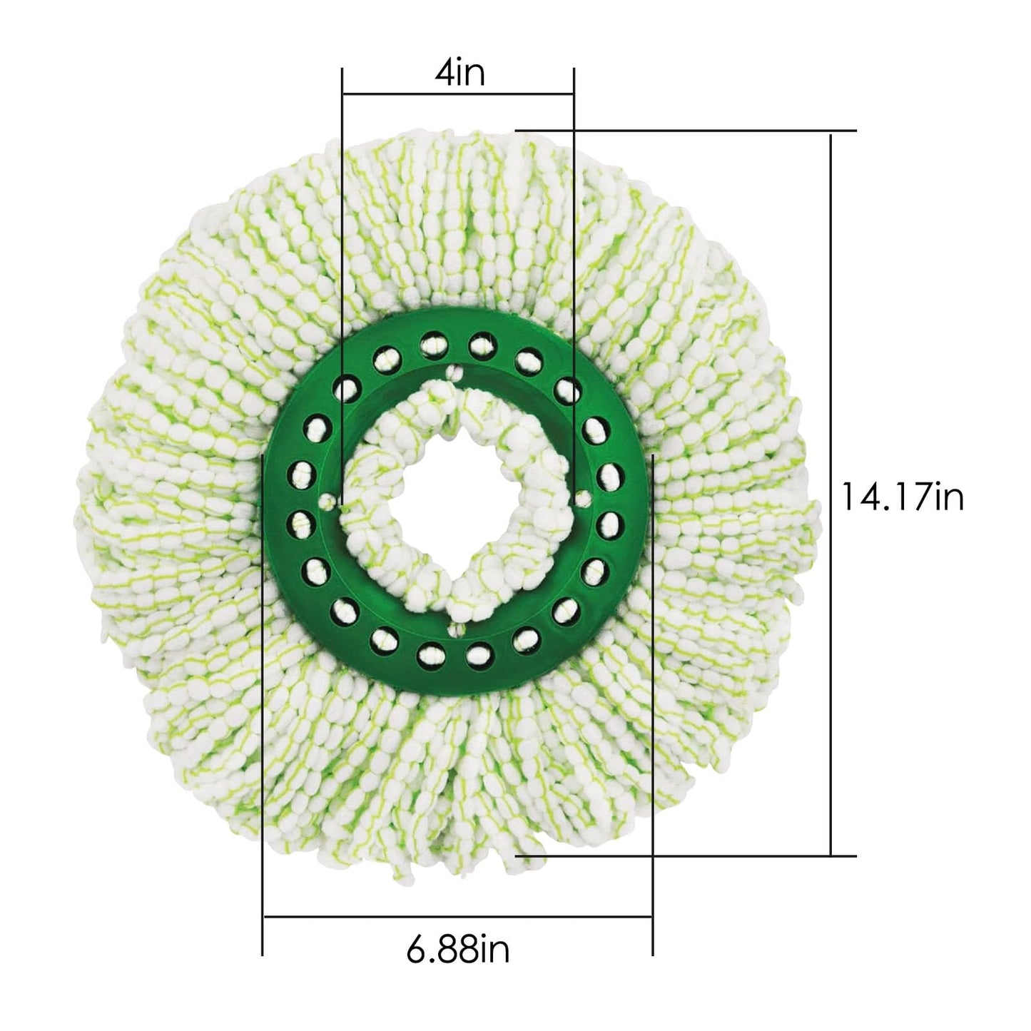 6 Pack 14" Spin Mop Replacement Head for Libman Tornado Spin Mop System, Microfiber Round Spin Mop Refills for Libman Mop Head Replacement