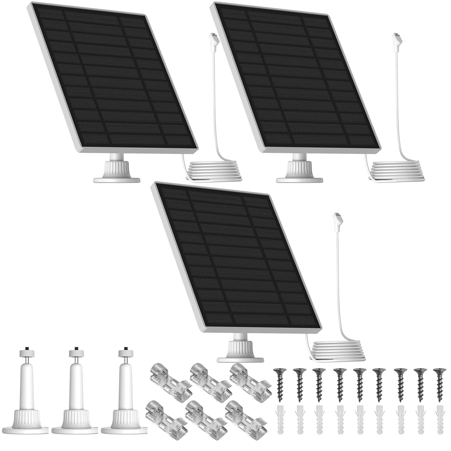[3 Pack] Solar Panel for Google Nest Camera (Battery Version), 4W Camera Solar Panel with 13FT Cable for Google Nest Camera