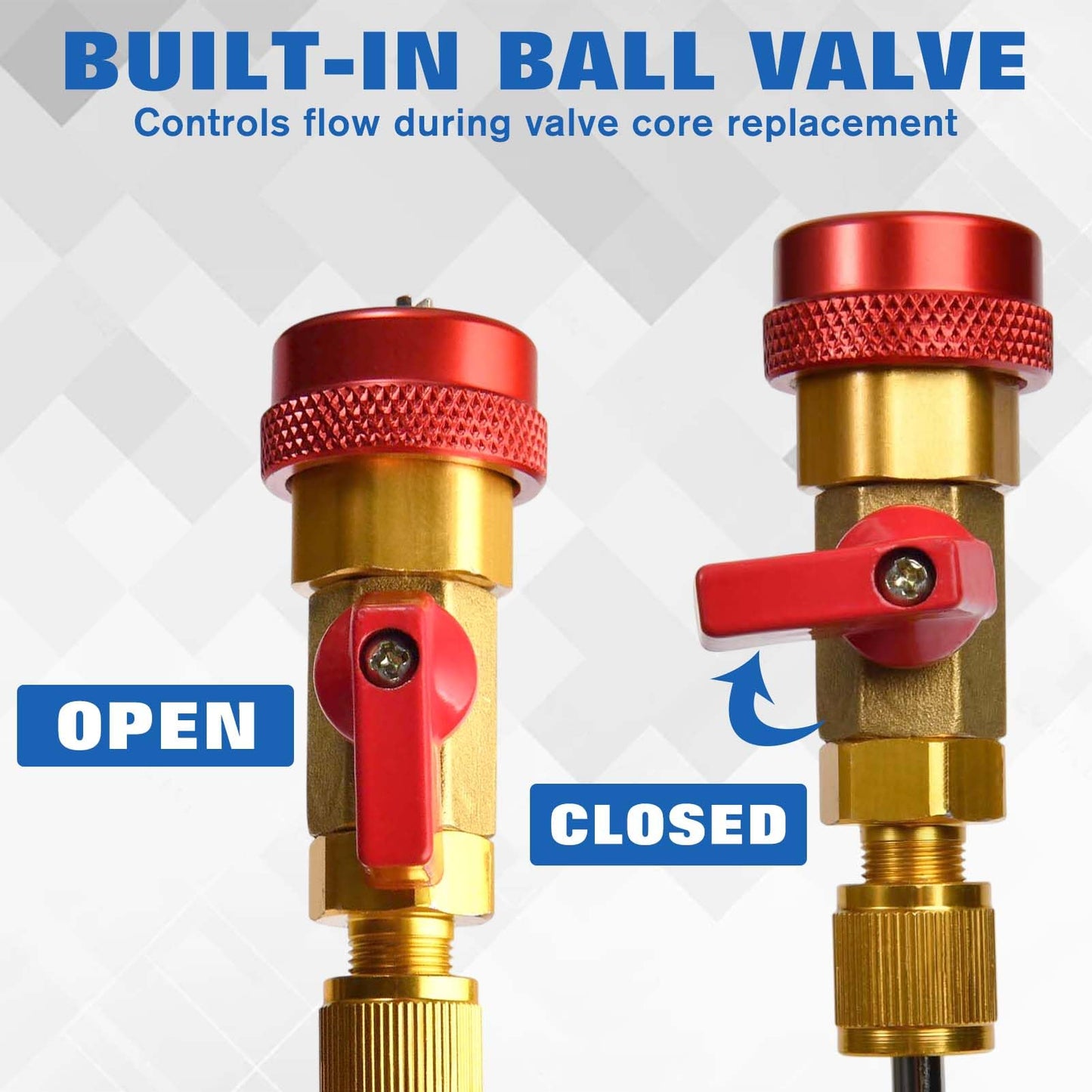 LEONTOOL AC Valve Core Removal Tool, R134a R1234yf R22 High Low Pressure Valve Core Quick Remover Installer Tool Set for Automotive Refrigerant Air Conditioning System Standard JRA and Schrader Valves