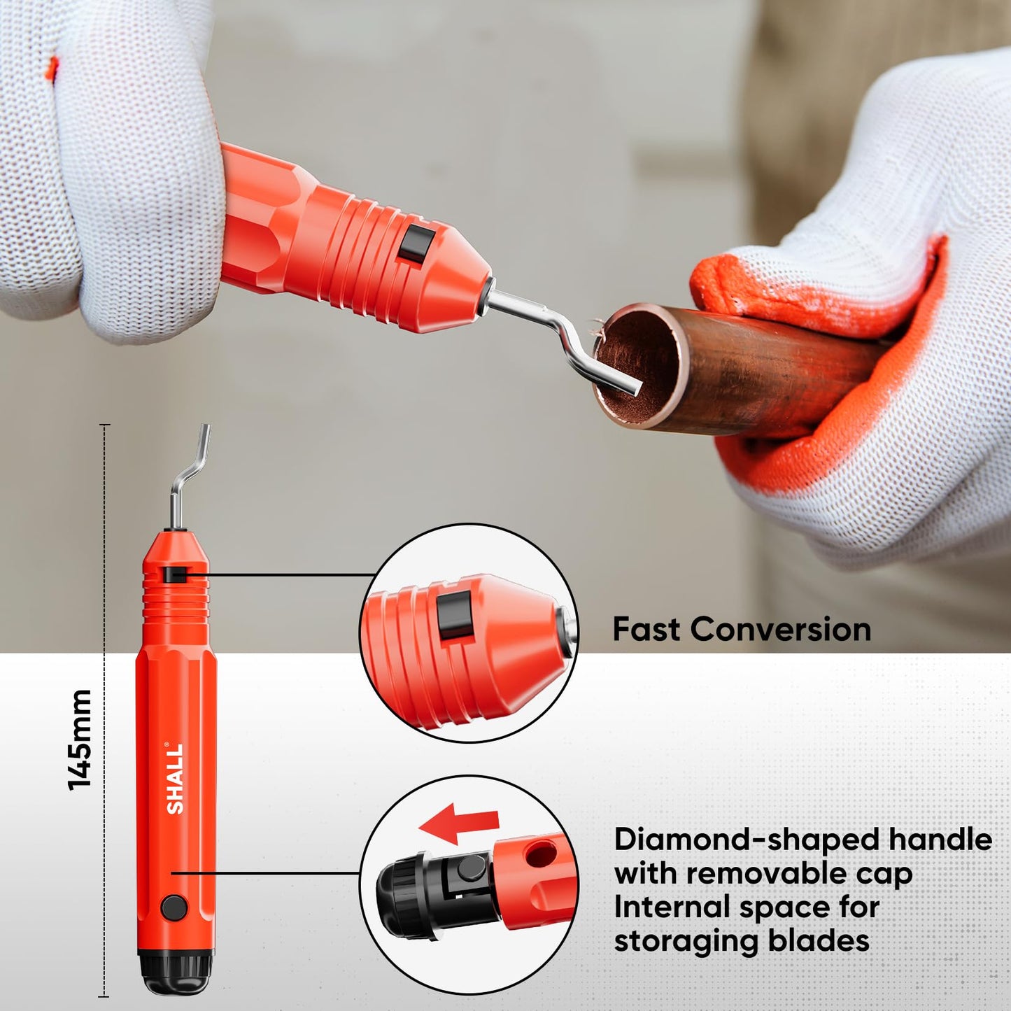 SHALL Tubing Cutter Tool, Heavy Duty Pipe Cutter 3/16"-2" OD, Mini Tube Cutter 1/8"-7/8", Steel Pipe Cutter for Metal, Copper, Aluminum, Conduit, PVC Pipes, Cutting & Deburring Tools for Professionals