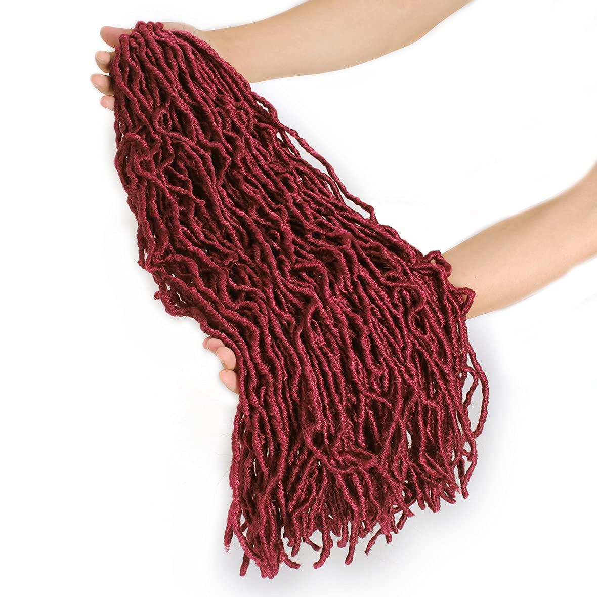 ZRQ 7 Bundles Crochet Synthetic Hair 24" 7 Bundles 7 Bundles Long Soft Crochet Goddess Hair Braids Crochet Braids Soft Pre-Curled Hair Locs Braided Afro Roots Synthetic Hair Extensions (24", Insect #)