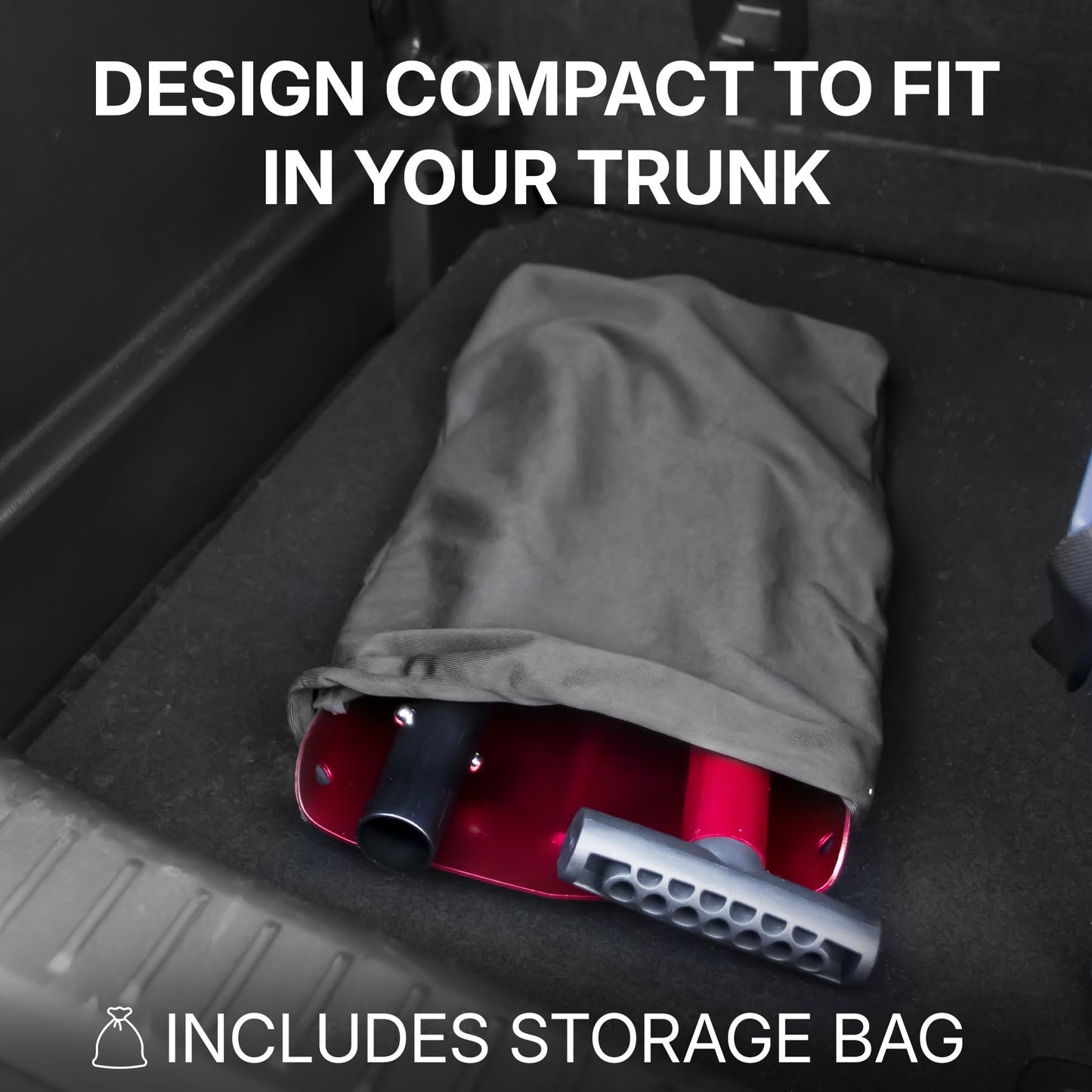 72HRS Collapsible 3-in-1 Aluminum Compact Snow Shovel - Snow Removal in Winter, Emergency Kit for Vehicle, Car, Van, SUV, Truck, Snowmobile, Snowboard Gear, Camping, Gardening (Red, 21”-32”)