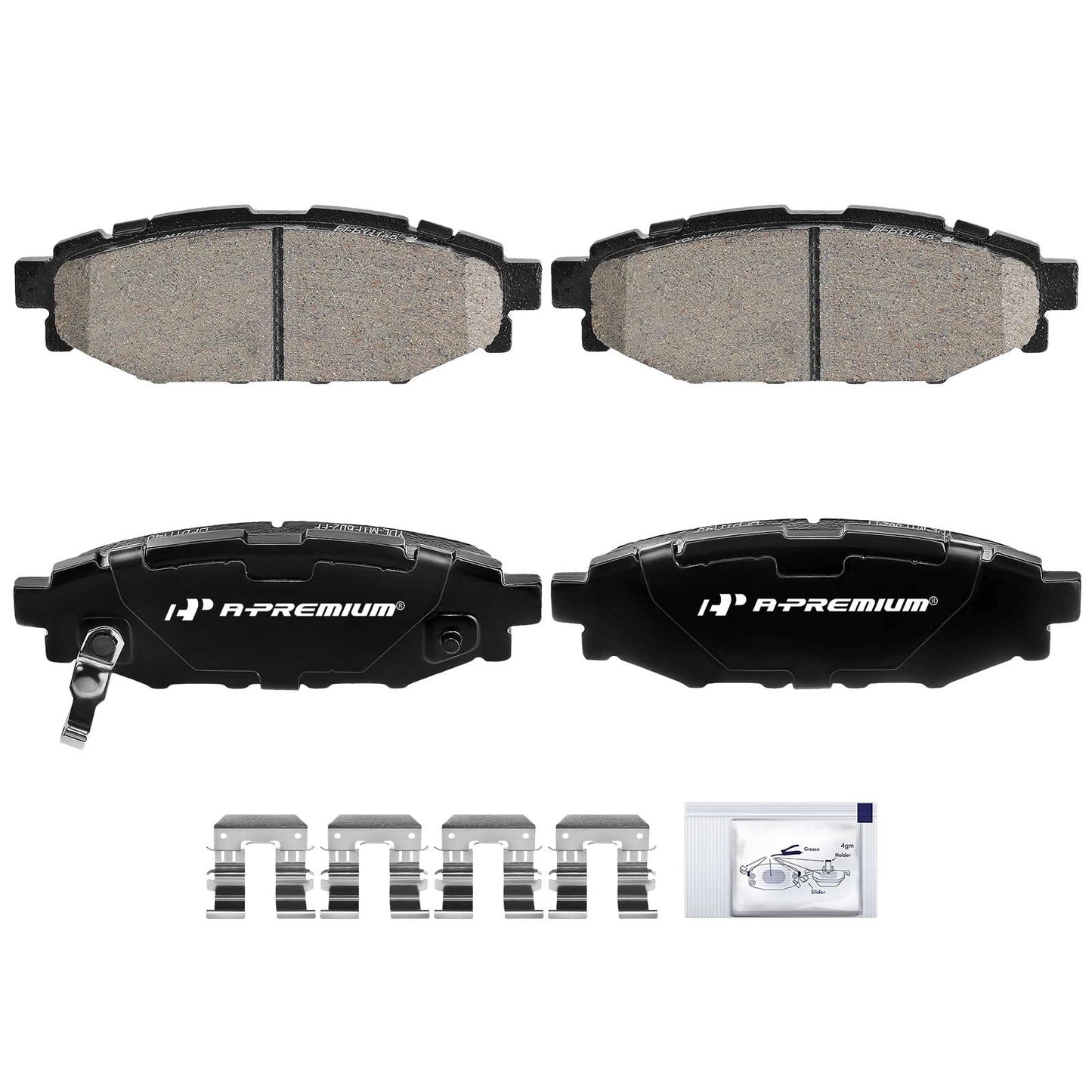A-Premium Rear Ceramic Disc Brake Pads Set Compatible with Select Scion and Subaru Models - Impreza 2008-2019, Legacy/Outback 2005-2014, WRX 2013-2016, Forester 2009-2018, (XV) Crosstrek, BRZ, FR-S