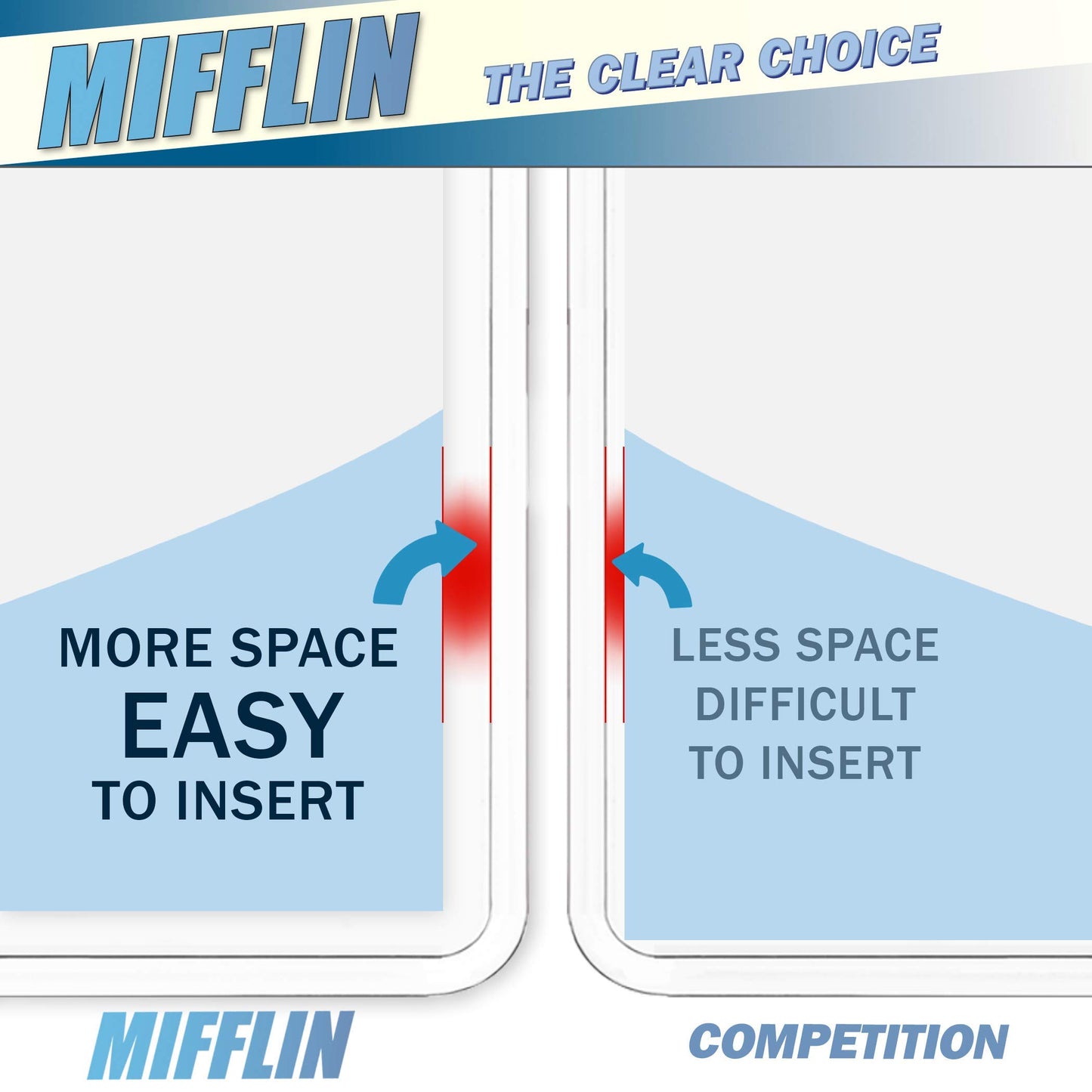 MIFFLIN Passport Holders (Clear, 100 Pack), Extra Large (XXL) ID Name Badge Holder, Waterproof Vertical Plastic Card Holders
