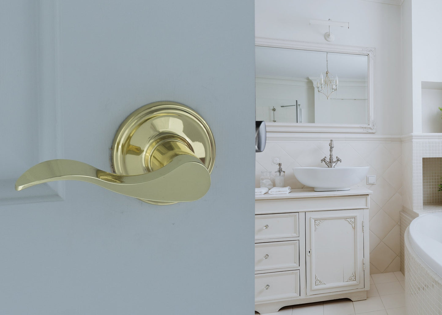 Copper Creek Hardware WL2220PB Door Lever, 3" x 5" x 6.8", Polished Brass, 1 Count (Pack of 1)