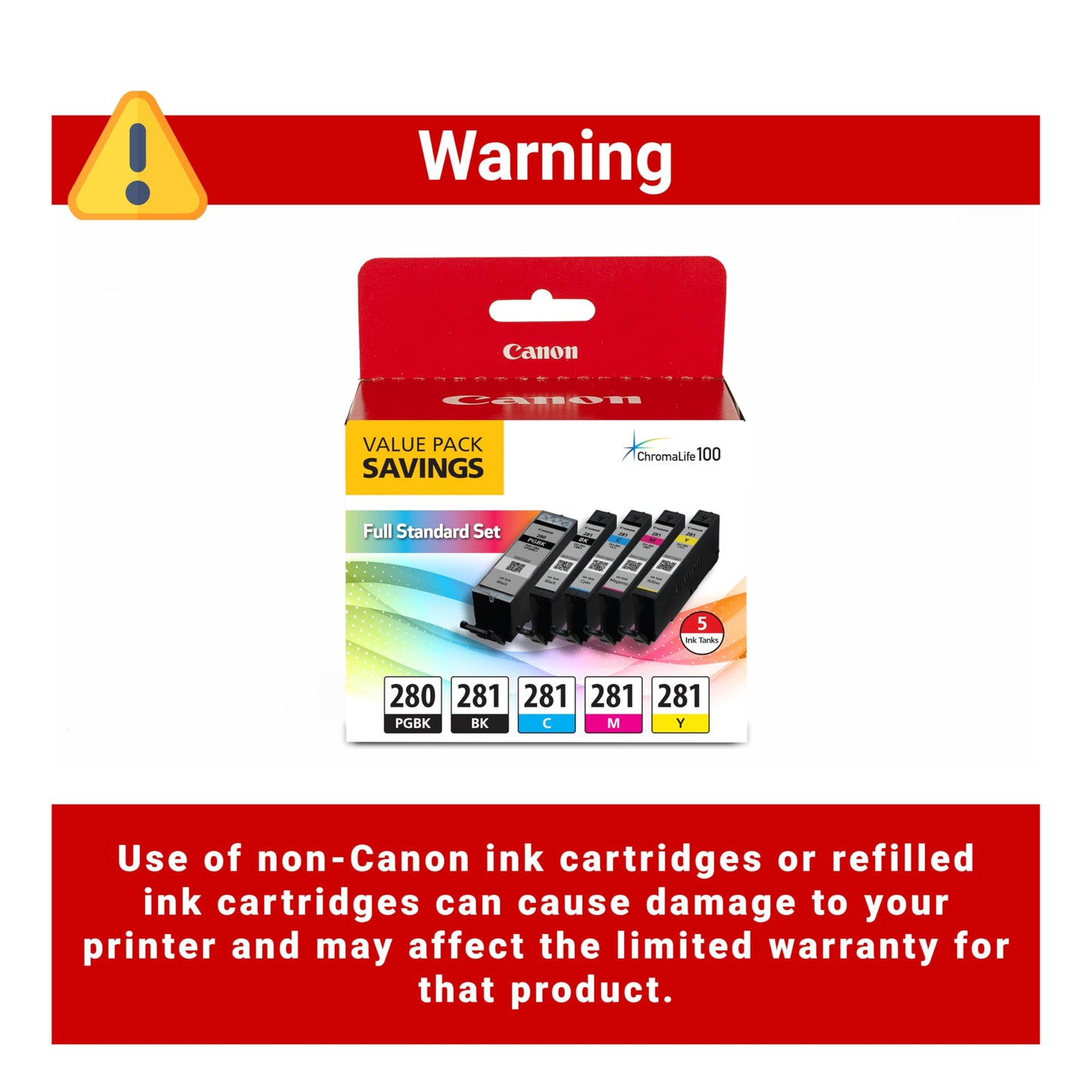 Canon PGI-280/CLI-281 Genuine Combo Pack, Compatible with TR8520, TS9120,TS8120, TS6120, TS9521C/a, TS9520/a, TS8220, TS6220, TS8320, TS6320, TS702/a, and TR8620/a Series Printers