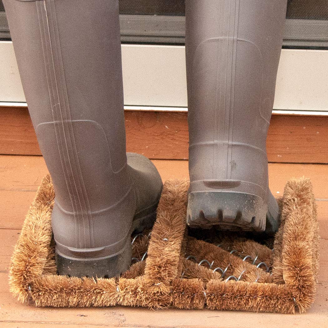 NINAMAR Natural Coir Boot Scraper Door Mat - 33 x 30 cm - 6 Pack
