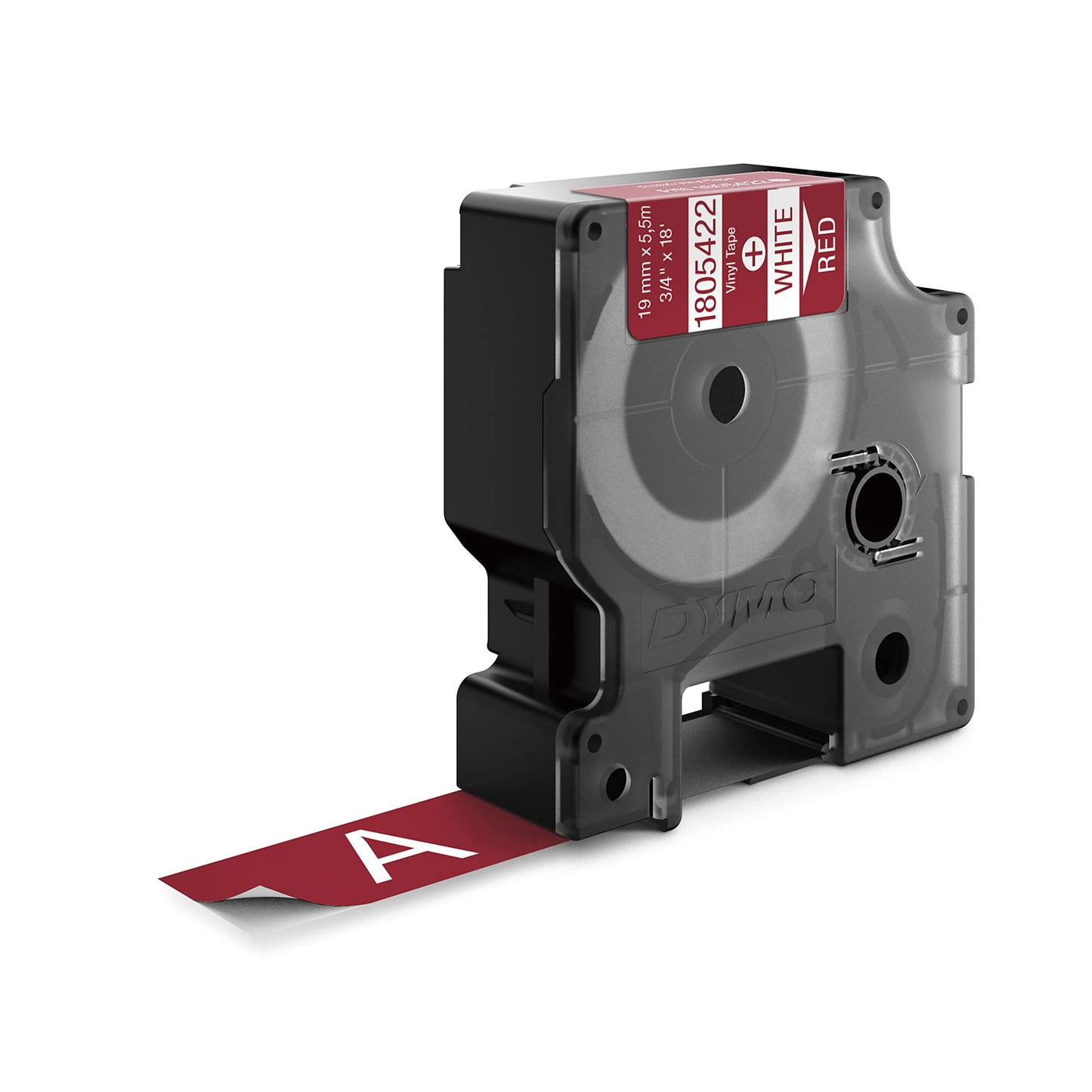 DYMO Rhino Industrial Vinyl Labels, 3/4", White Print on Red Tape