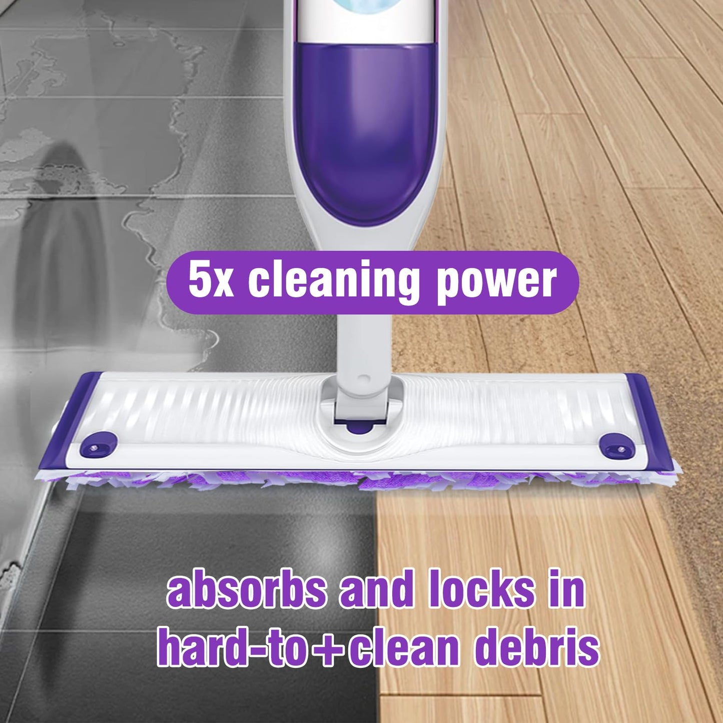 30 Pack Disposable Power Mop Refills Pads for Swiffer Power Mop,Spray Wet Pads Refill for Swiffer,Disposable Swifter Mopping Pads Refills for Multi-Surface Floor Cleaning (Purple-30)