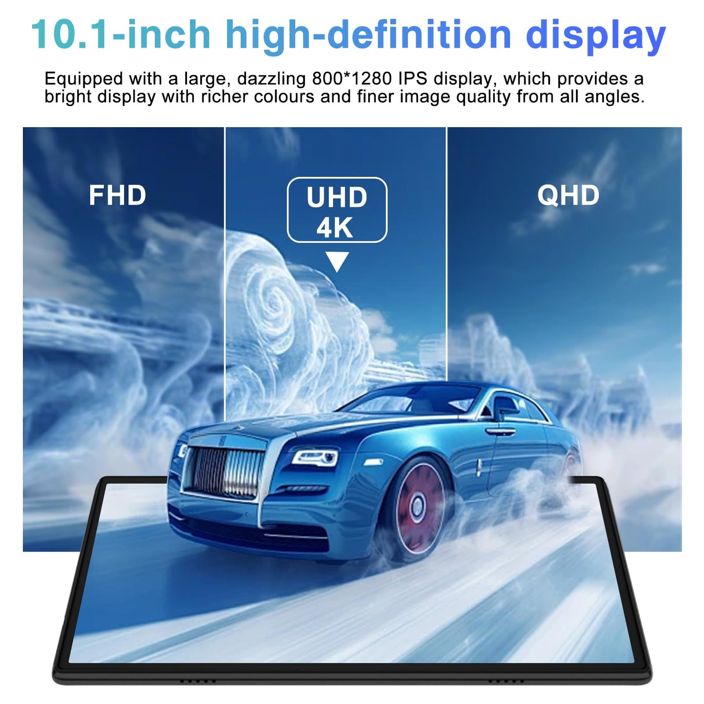 Android 14 Tablet 10.1 inch 22GB RAM 128GB ROM 1TB Expand, 8000mAh Tablets with Keyboard Mouse, Octa-Core, HD Touchscreen, 5G Wi-Fi, BT 5.0, GPS, Widevine L1, Split Screen, Face Unlock - Black