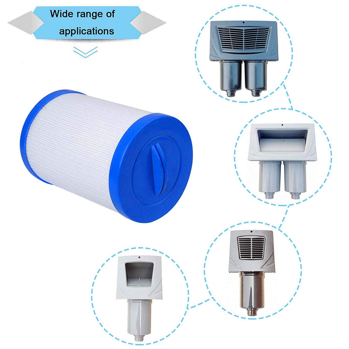 PWW50 Spa Filter Compatible with Pleatco Spa Hot Tub Filter, PWW50P3 Filter Compatible with Unicel 6CH-940, Filbur FC-0359, Waterways 817-0050 Front Access Skimmer Aber Hot Tubs, 2 Pack
