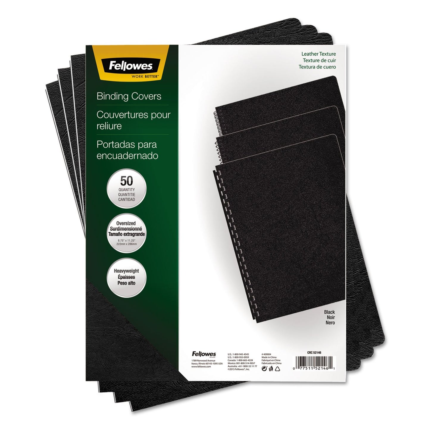 Fellowes Executive Presentation Cover, 11-1/4 x 8-3/4-Inch, 50 Per-Pack, Black (52146)