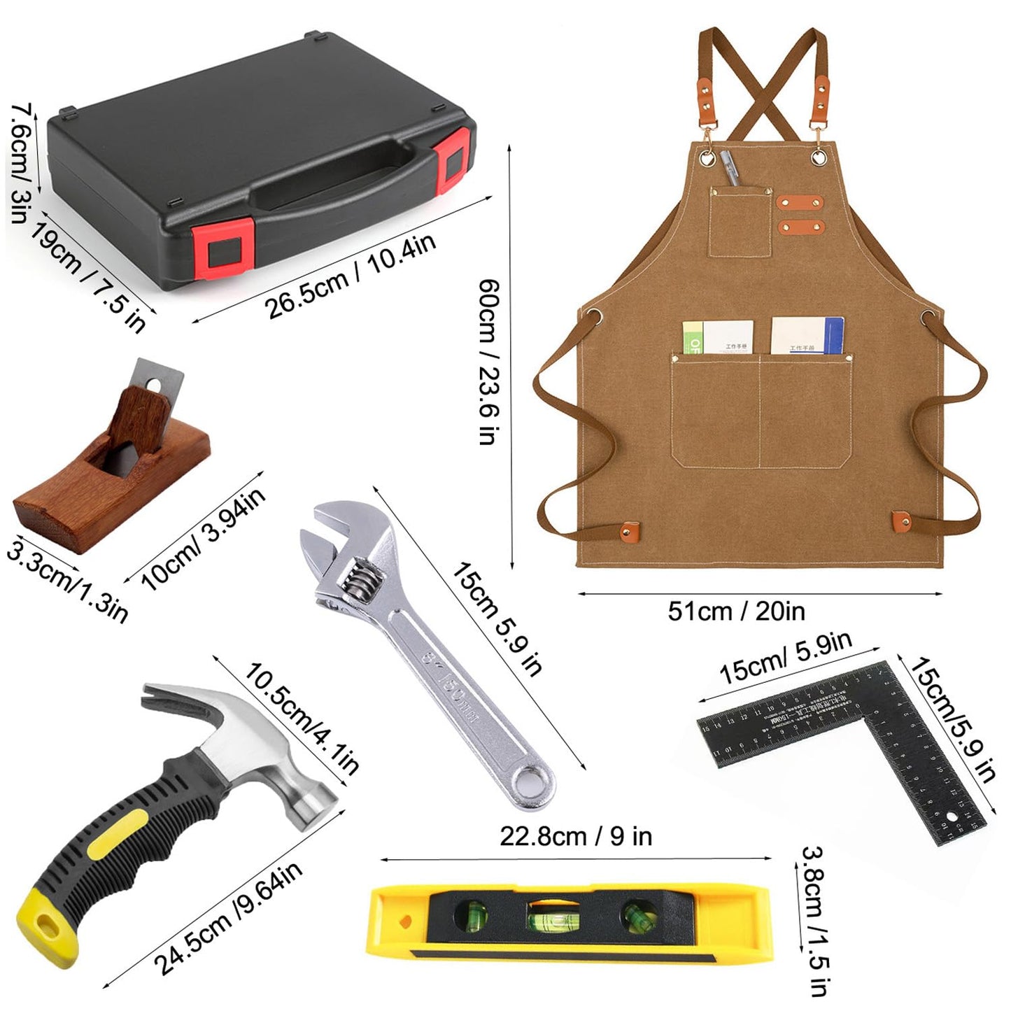 QeeHeng Kids Tool Set，Kids Real Tool Kit with Real Hand Tools, Children Construction Beginner Learning Tools Hammer Box for Home DIY Building and Woodworking, Great Gift for Boys & Girls