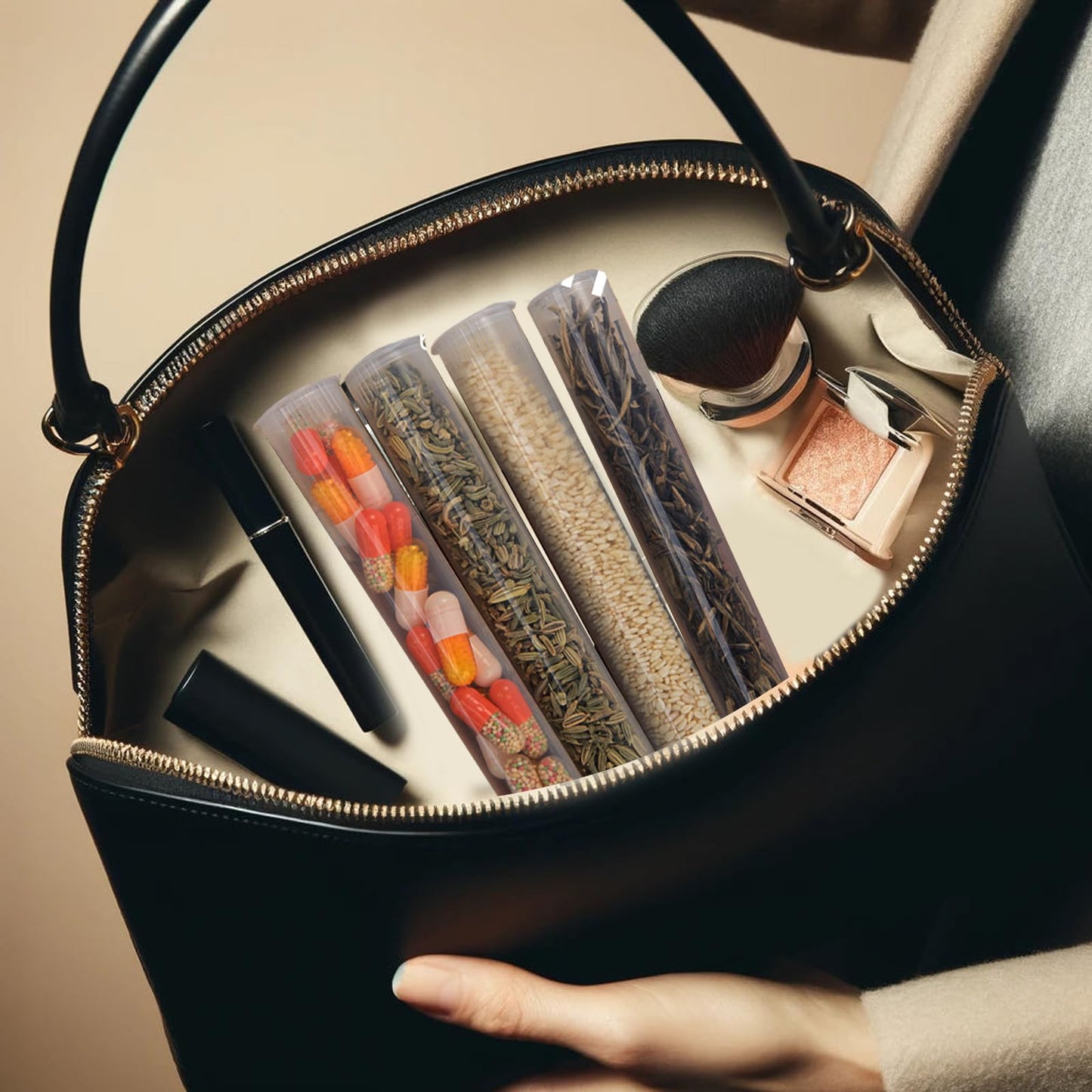 116mm Pre Roll Tubes with Caps, King Size BPA Free Plastic Storage Tubes Child Resistant Tubes Squeeze Pop Tops (White, 300)