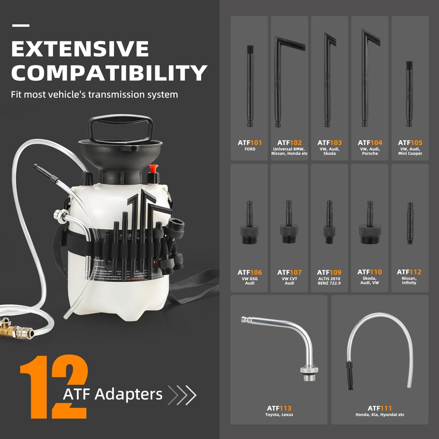 FOUR UNCLES Transmission Fluid Pump - Manual Fluid Transfer Pump with ATF Adapters for Automotive Use, Transmission Fluid Transfer Pump kit