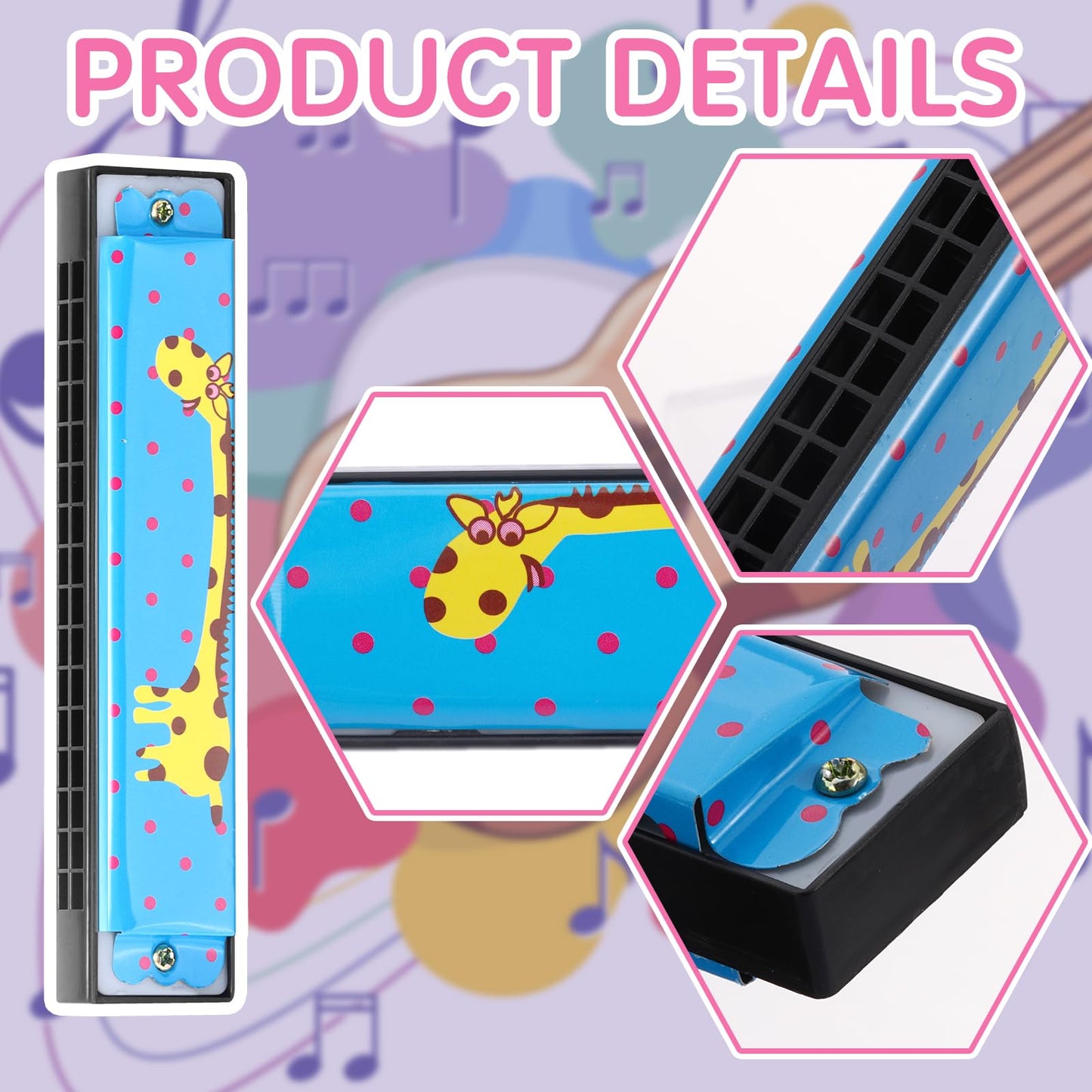 32 Pcs Harmonica, 16 Holes Cartoon Harmonica Toy with Double Row - Perfect for Adult Beginners' Musical Instrument Toy Gift, Birthday Parties, Christmas Harmonicas