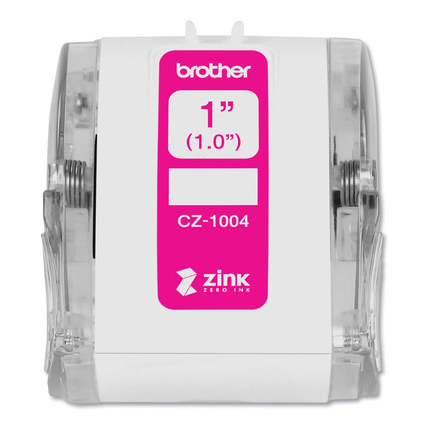 Brother Genuine CZ-1004 Continuous Length 1” (1.0”) 25 mm Wide x 16.4 ft. (5 m) Long Label Roll Featuring Zink Zero Ink Technology