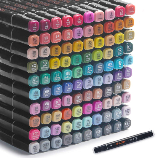 101 Colors Alcohol Markers Dual Tips Permanent Art Markers Pen for Adult, Alcohol-Based Highlighter Pen Sketch Markers for Painting, Coloring, Sketching and Drawing with carrying case