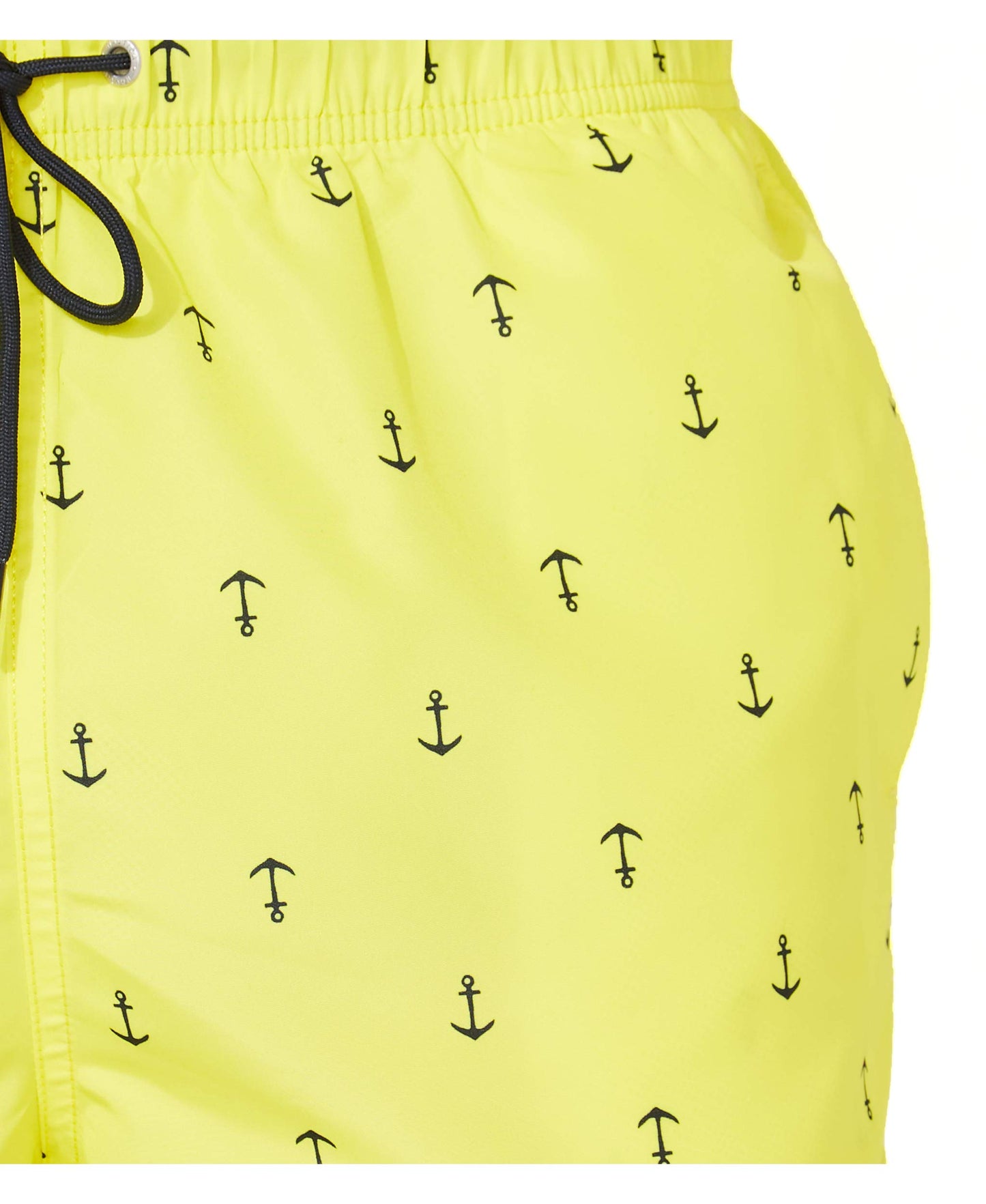 Nautica Men's Standard Quick Dry All Over Classic Anchor Print Swim Trunk, Blazing Yellow, Medium