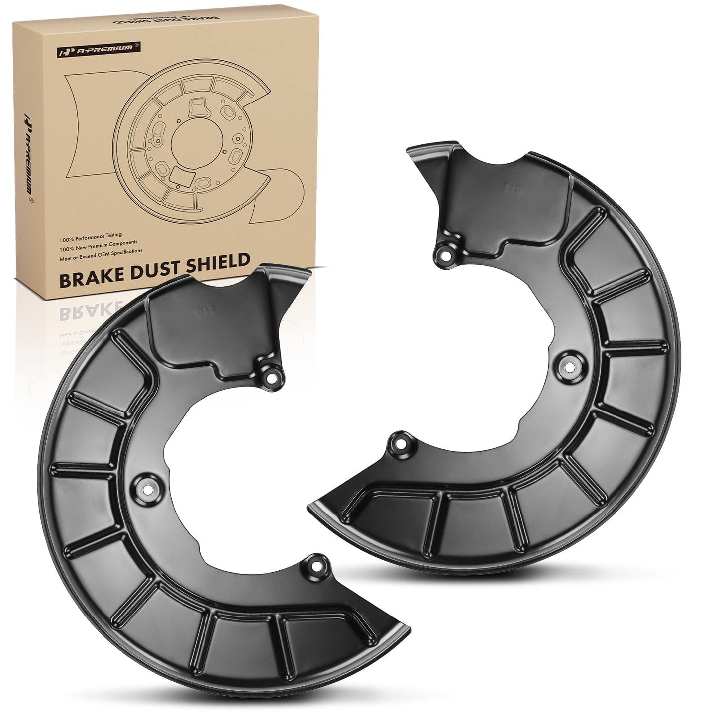 A-Premium Front Side Brake Dust Shield Compatible with Volkswagen and Models - Jetta, Jetta City, Passat, Passat CC, Golf, Tiguan, Beetle, A3, A3 Quattro, Q3, Q3 Quattro, CC, Eos, 2-PC Set