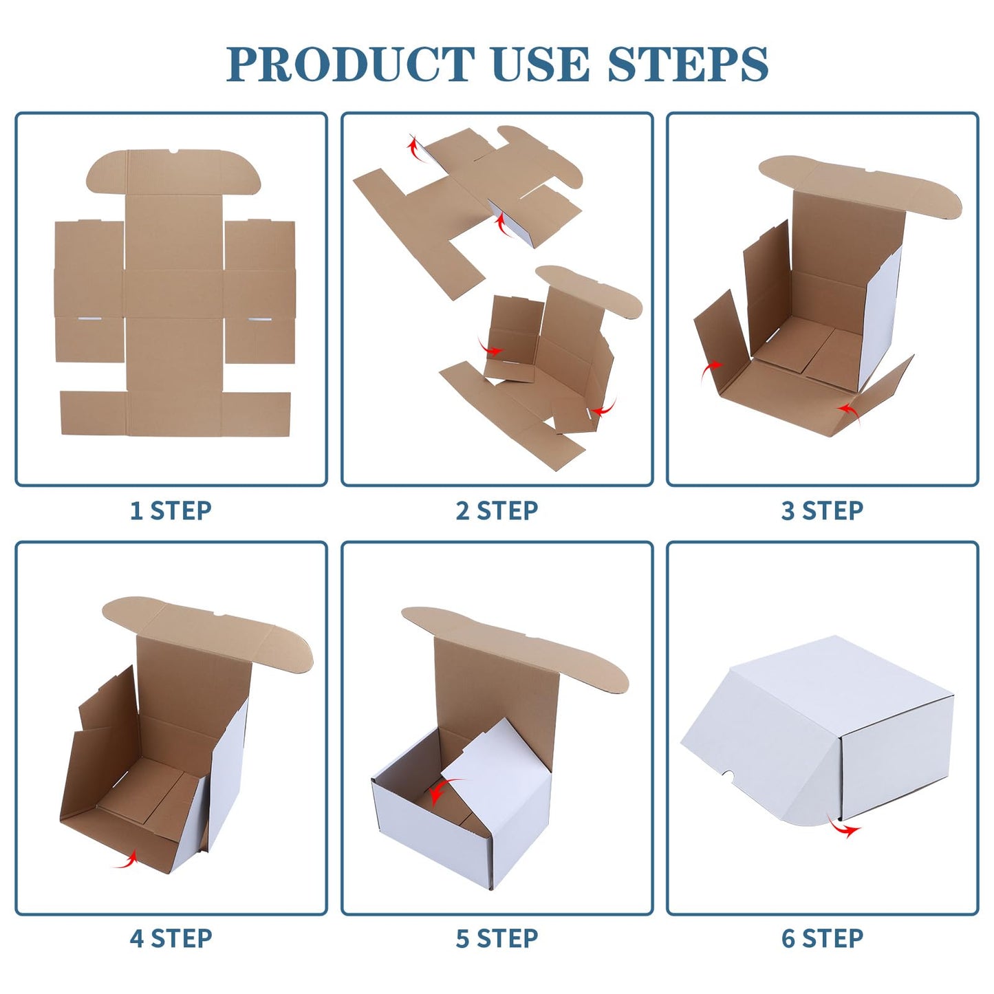 ZBEIVAN 12x6x4 White Shipping Boxes Set of 25, Corrugated Cardboard Mailer Boxes for Packaging Small Business Mailing Gifts