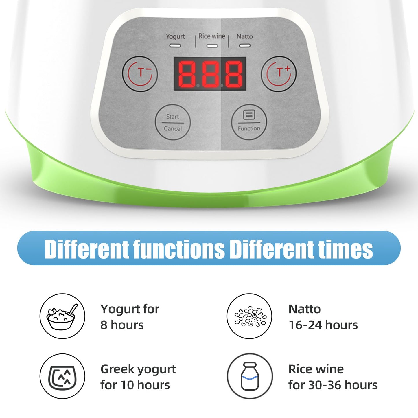 DiDimo Yogurt Maker, 1.3L Yogurt Maker Machine with Stainless Steel Bowl, Electric Greek Yogurt Machine for Natto, Rice Wine, Timer, Constant Temp, Homemade Yogurt Container for Home Kitchen