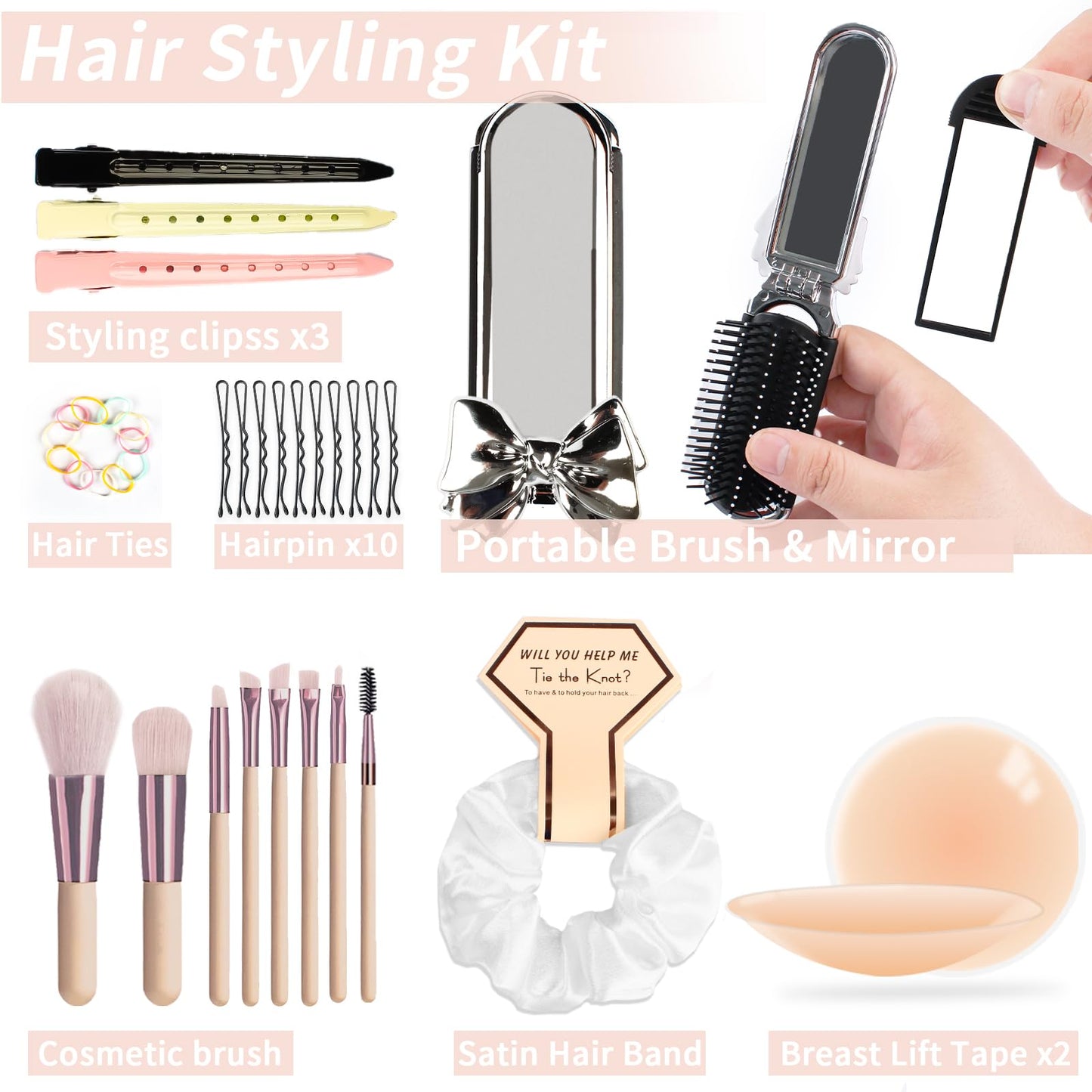 Bridal Emergency Kit 40+ Wedding Day Essentials Survival Set for Bride & Bridal Party (White)