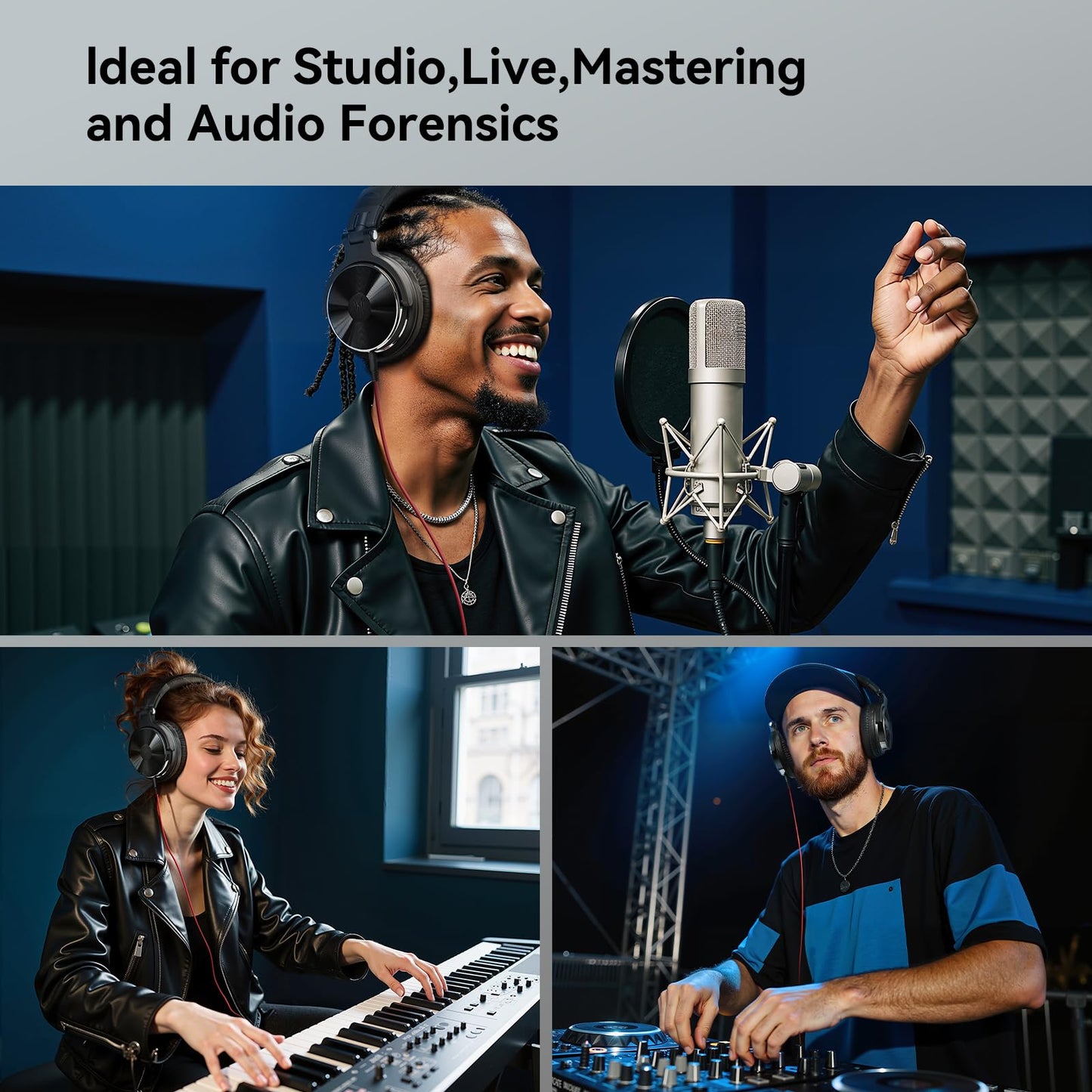 OneOdio Pro-10 Over Ear Wired Headphones for School Studio Monitor & Mixing DJ Stereo Headsets, 50mm Neodymium Drivers, in-Line Mic, 3.5mm/6.35mm Jack for AMP Computer Recording Phone Piano Guitar